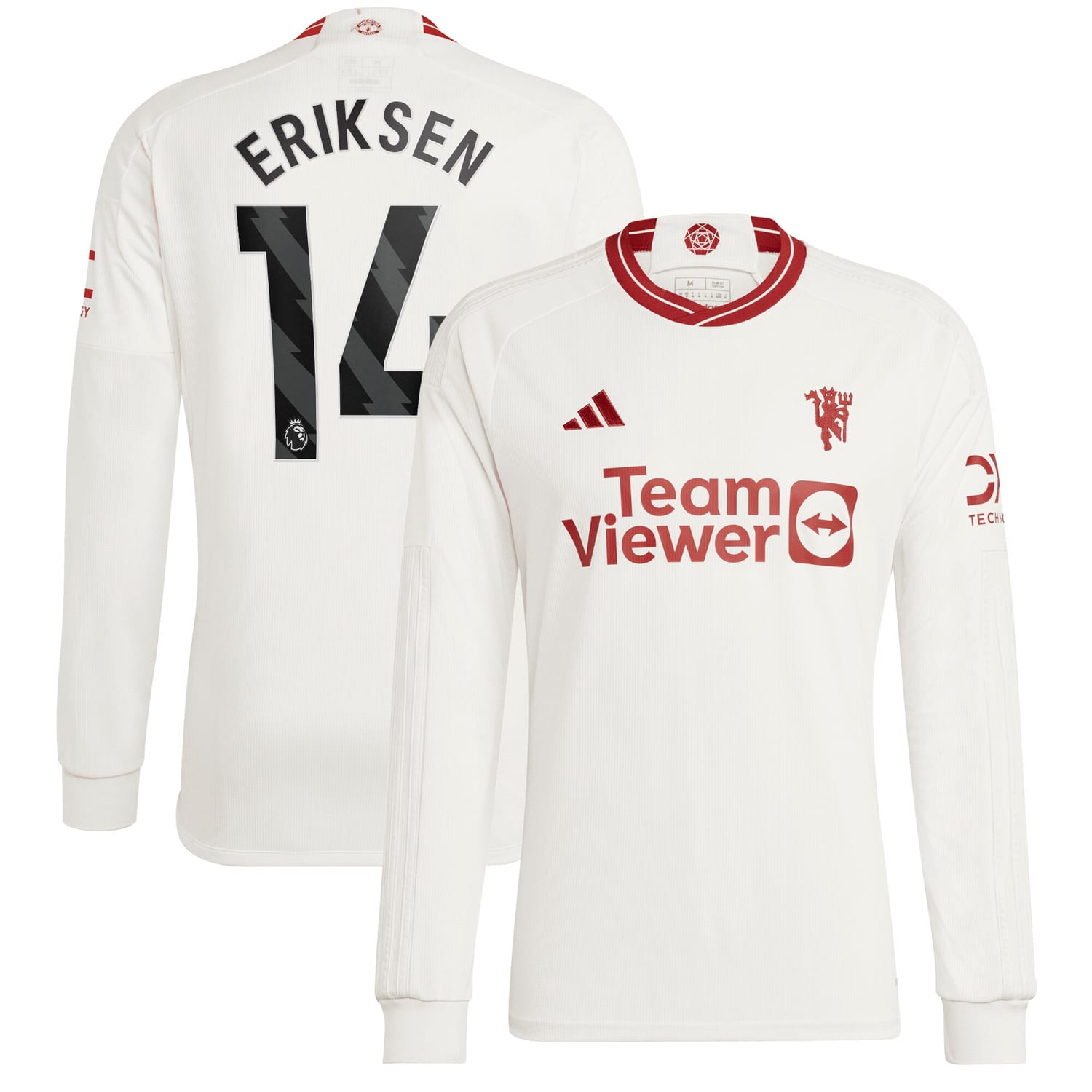 Premier League Manchester United Third Jersey Shirt Long Sleeve 2023-24 player Christian Eriksen 14 printing for Men