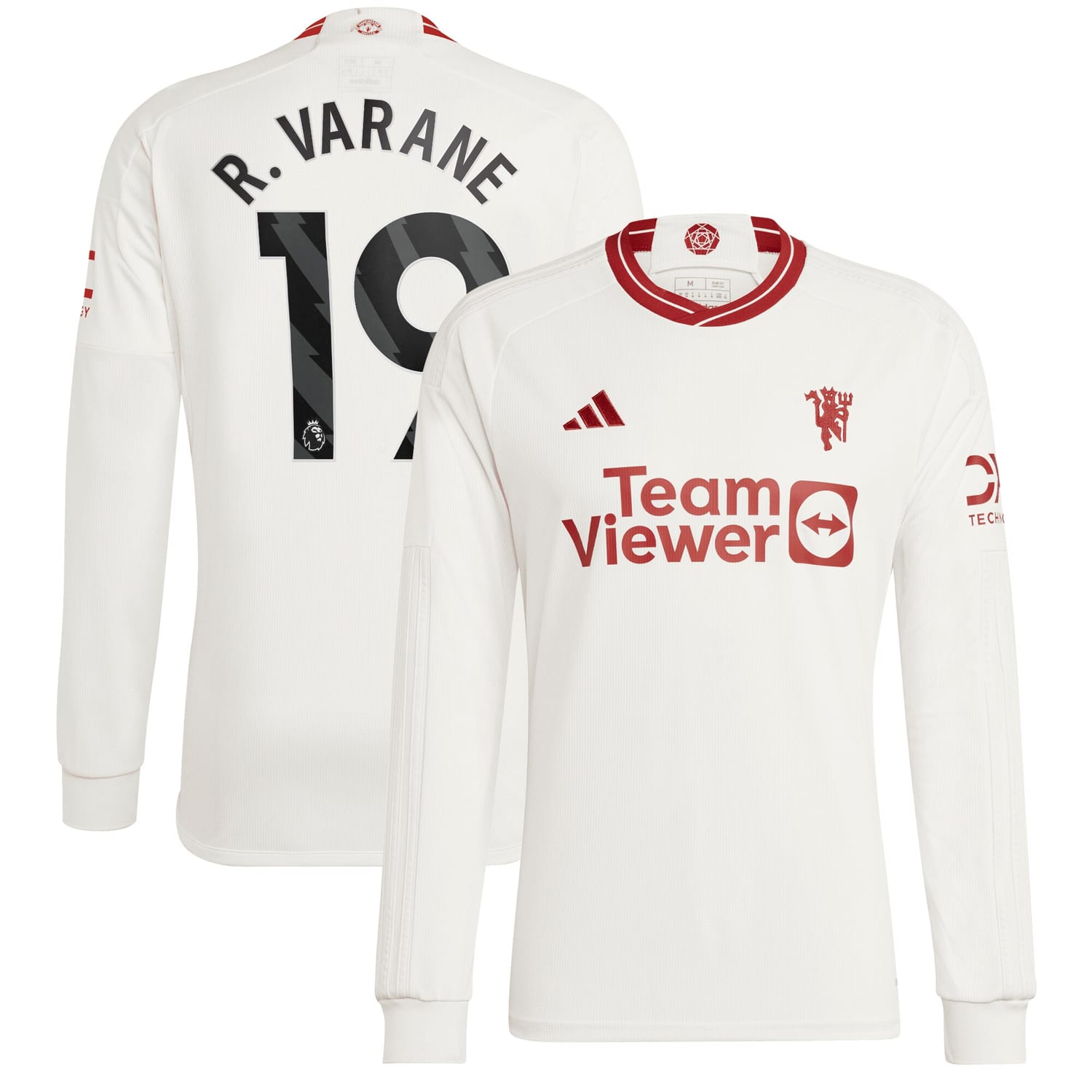 Premier League Manchester United Third Jersey Shirt Long Sleeve 2023-24 player Raphael Varane 19 printing for Men