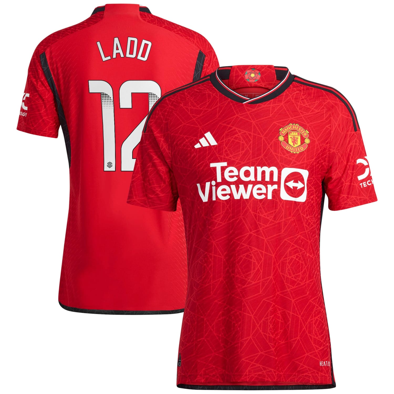 Premier League Manchester United Home WSL Authentic Jersey Shirt 2023-24 player Hayley Ladd 12 printing for Men