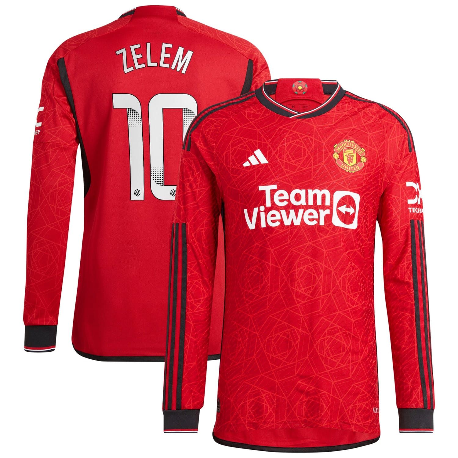 Premier League Manchester United Home WSL Authentic Jersey Shirt Long Sleeve 2023-24 player Katie Zelem 10 printing for Men