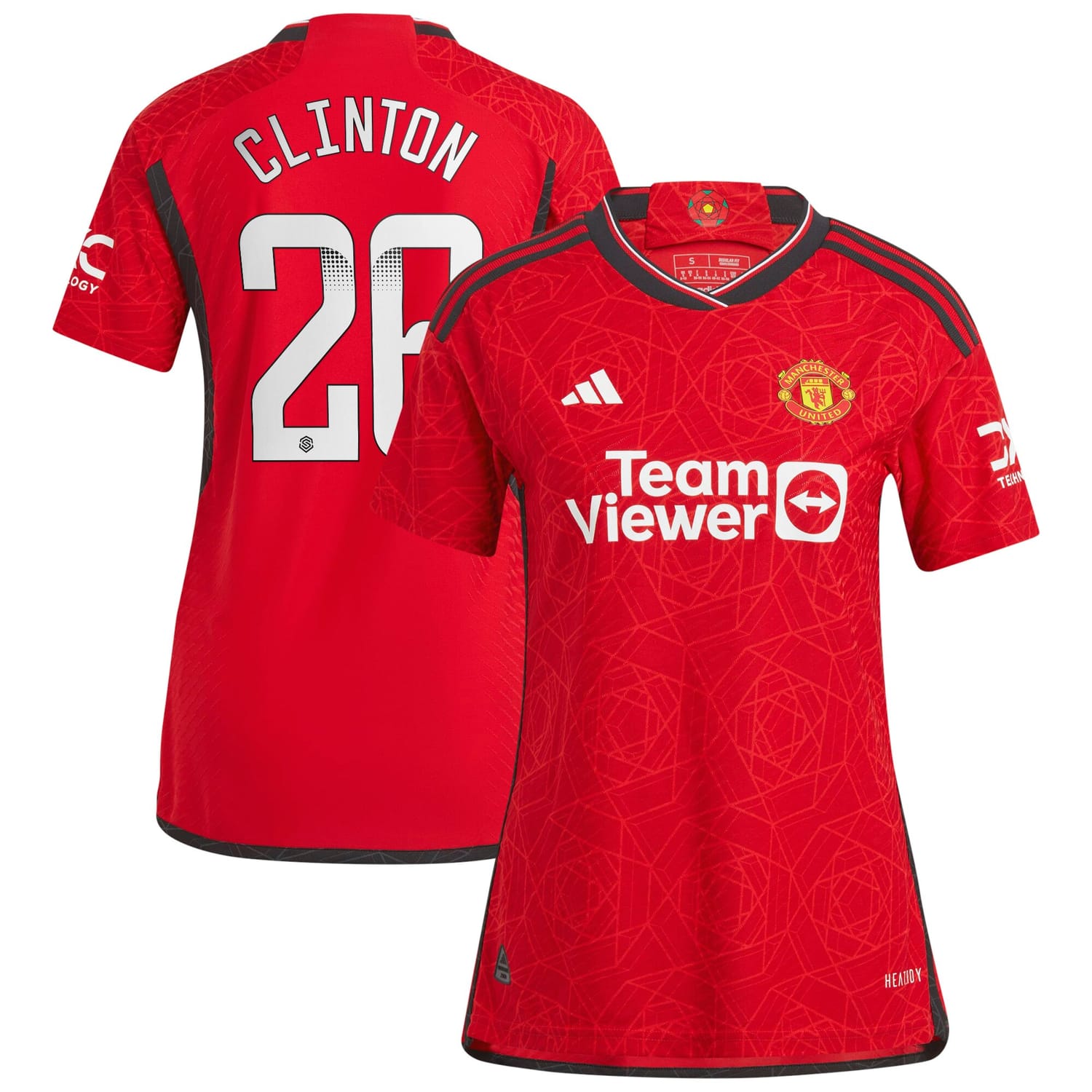 Premier League Manchester United Home WSL Authentic Jersey Shirt 2023-24 player Grace Clinton 26 printing for Women