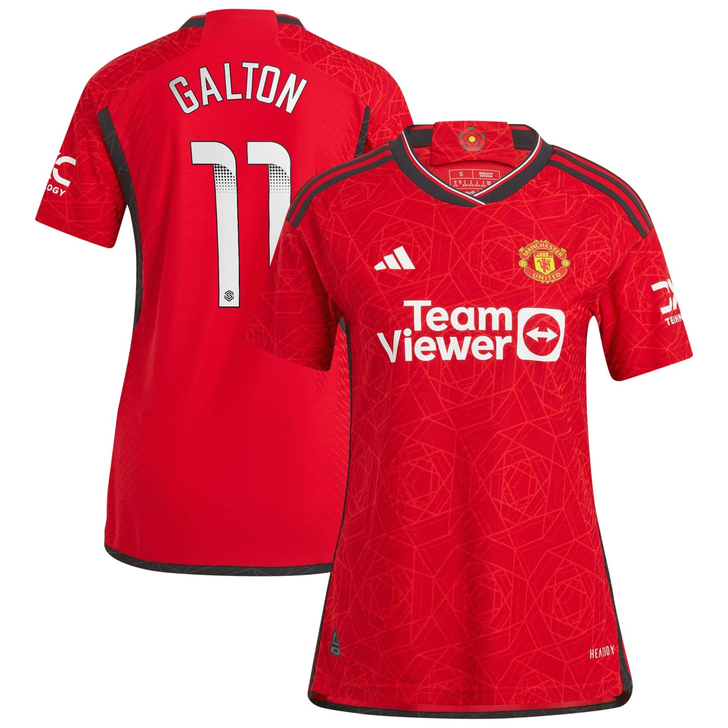 Premier League Manchester United Home WSL Authentic Jersey Shirt 2023-24 player Leah Galton 11 printing for Women