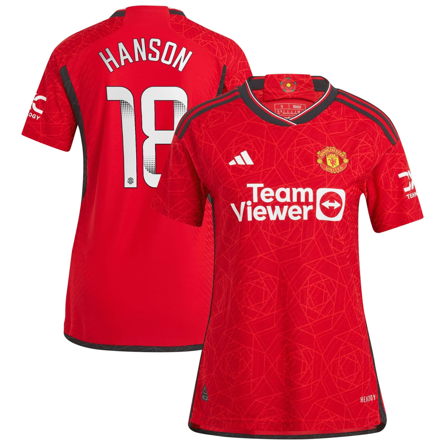 Premier League Manchester United Home WSL Authentic Jersey Shirt 2023-24 player Kirsty Hanson 18 printing for Women