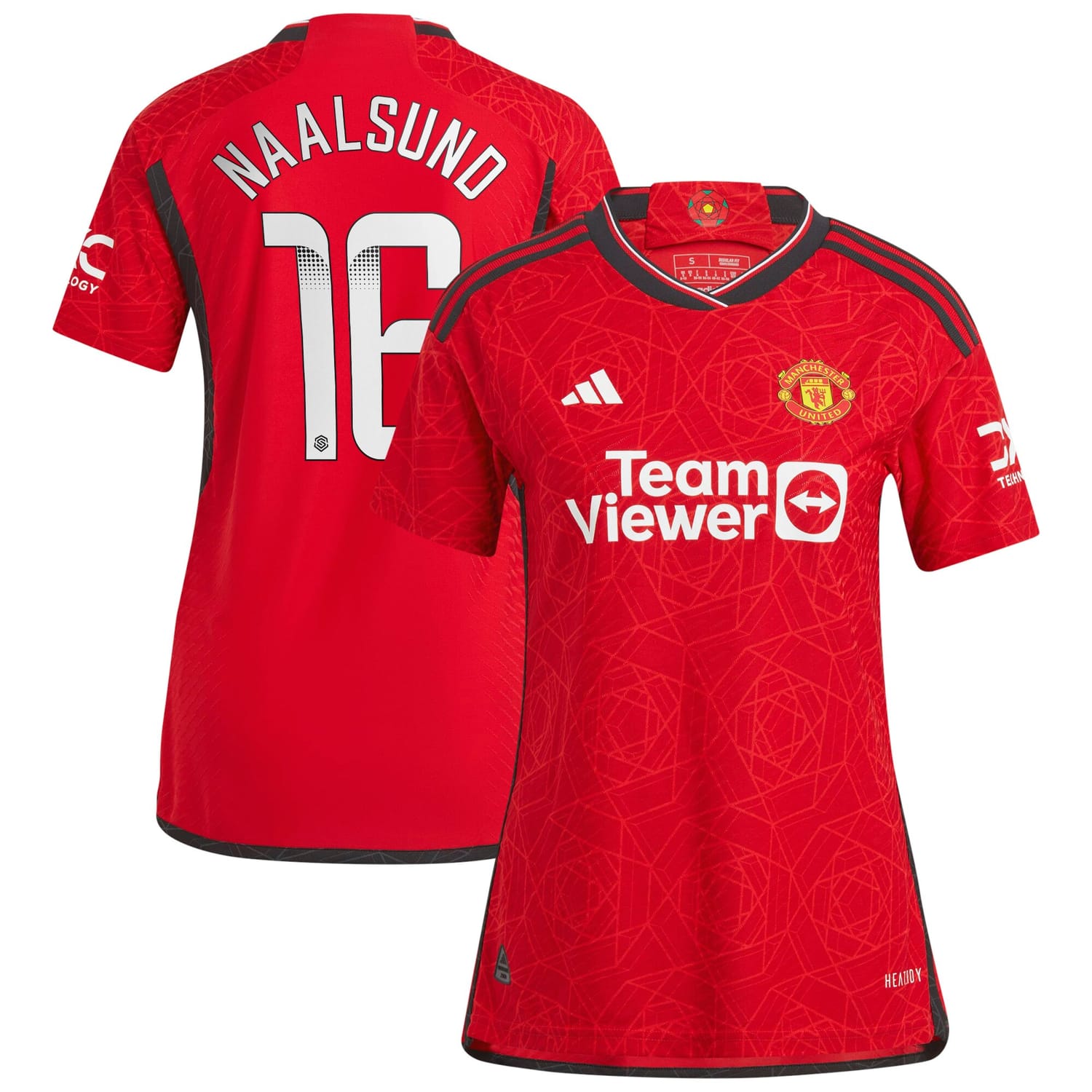 Premier League Manchester United Home WSL Authentic Jersey Shirt 2023-24 player Lisa Naalsund 16 printing for Women