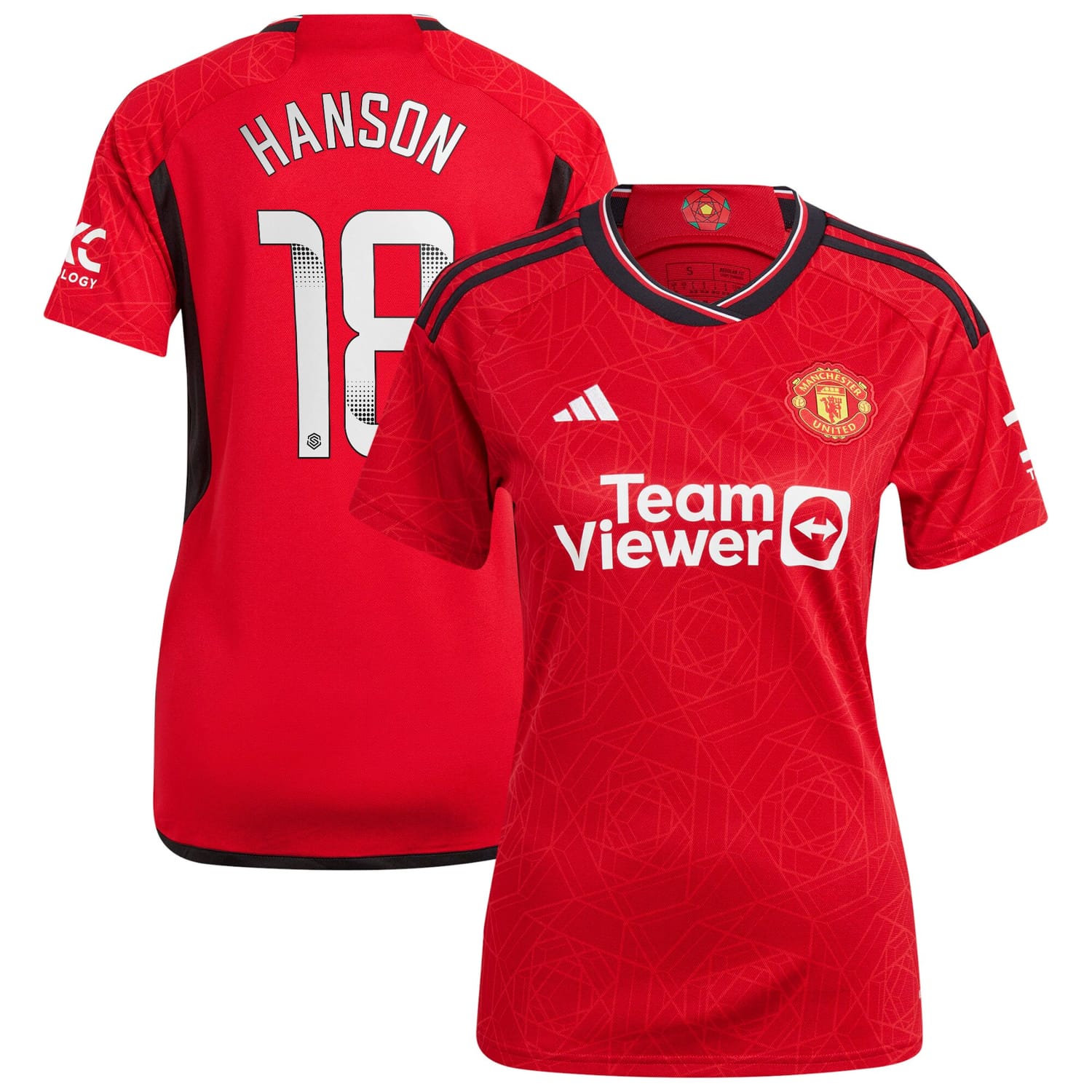 Premier League Manchester United Home WSL Jersey Shirt 2023-24 player Kirsty Hanson 18 printing for Women