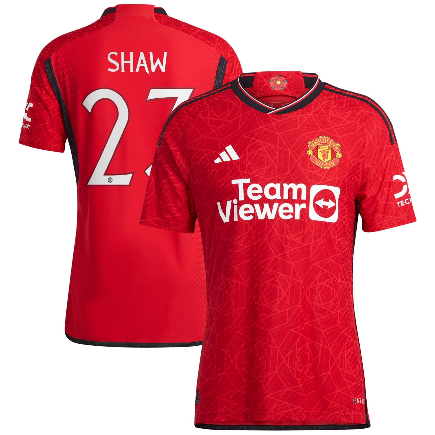 Premier League Manchester United Home Cup Authentic Jersey Shirt 2023-24 player Luke Shaw 23 printing for Men