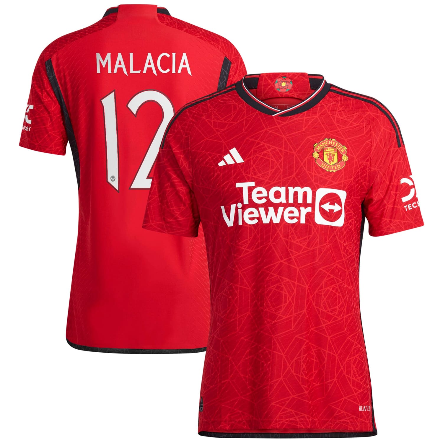 Premier League Manchester United Home Cup Authentic Jersey Shirt 2023-24 player Tyrell Malacia 12 printing for Men