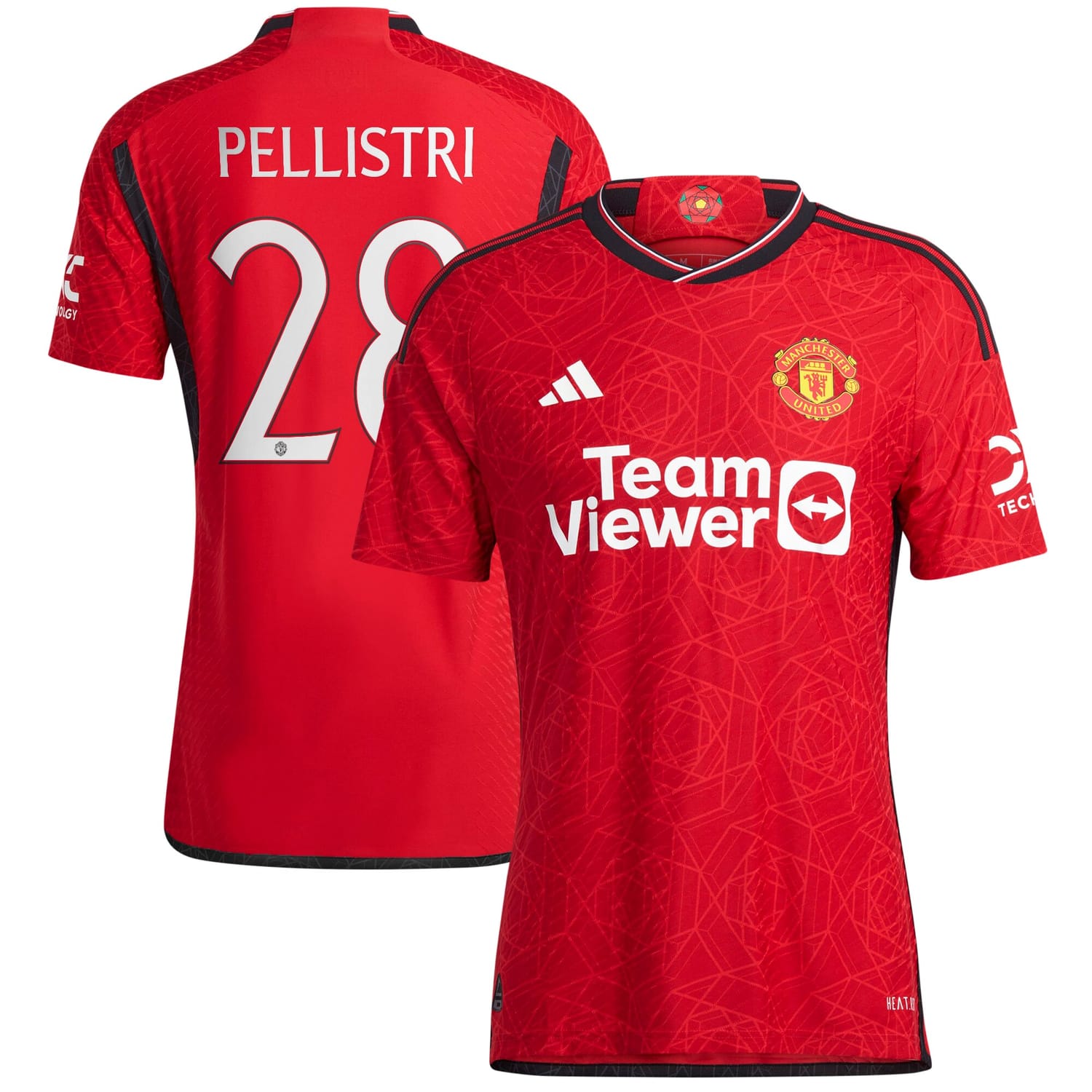 Premier League Manchester United Home Cup Authentic Jersey Shirt 2023-24 player Facundo Pellistri 28 printing for Men