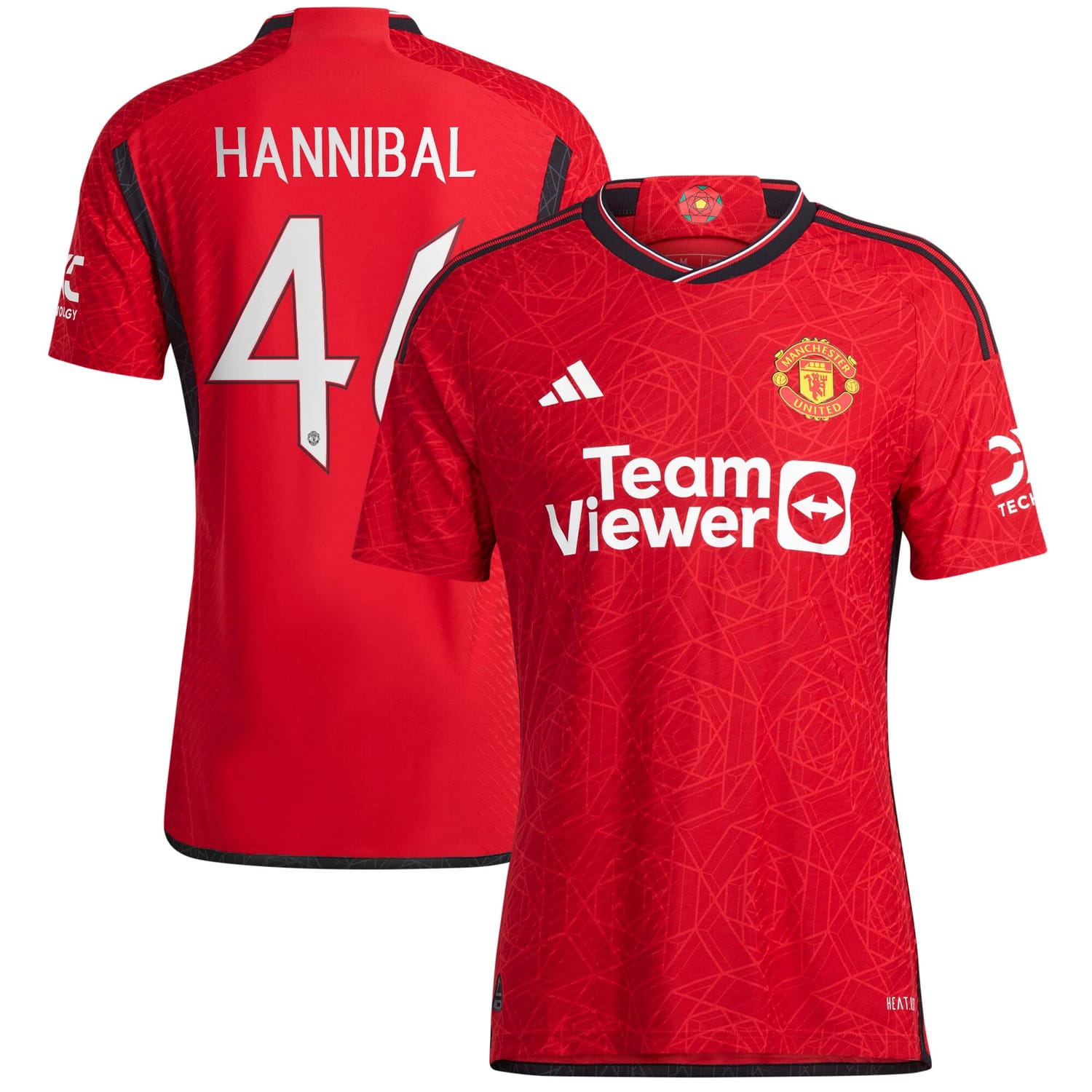 Premier League Manchester United Home Cup Authentic Jersey Shirt 2023-24 player Hannibal Mejbri 46 printing for Men