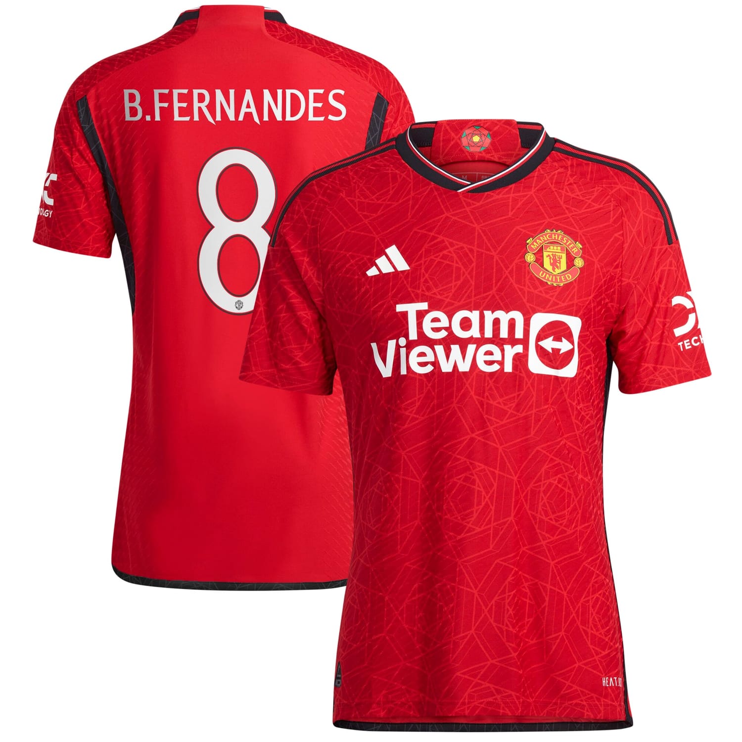 Premier League Manchester United Home Cup Authentic Jersey Shirt 2023-24 player Bruno Fernandes 8 printing for Men