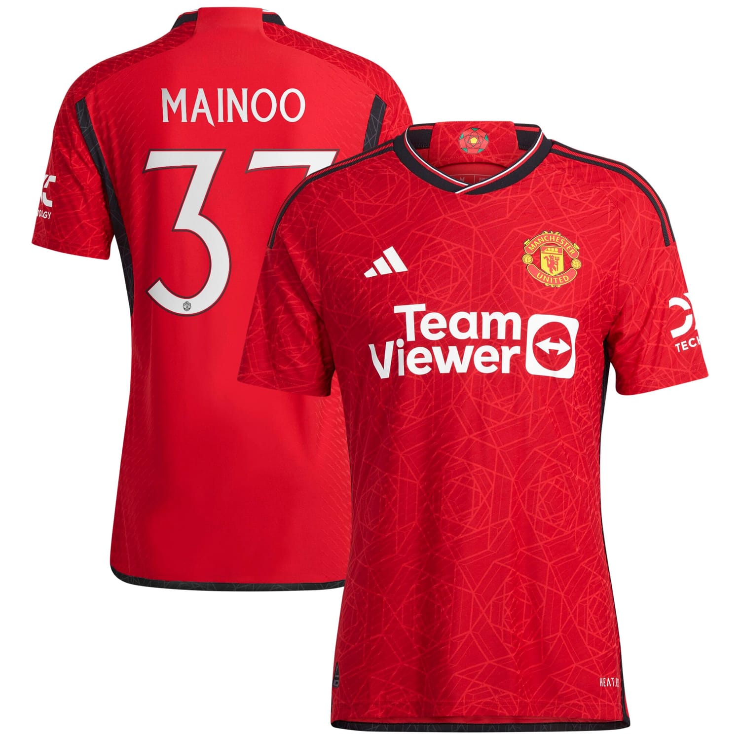 Premier League Manchester United Home Cup Authentic Jersey Shirt 2023-24 player Kobbie Mainoo 37 printing for Men