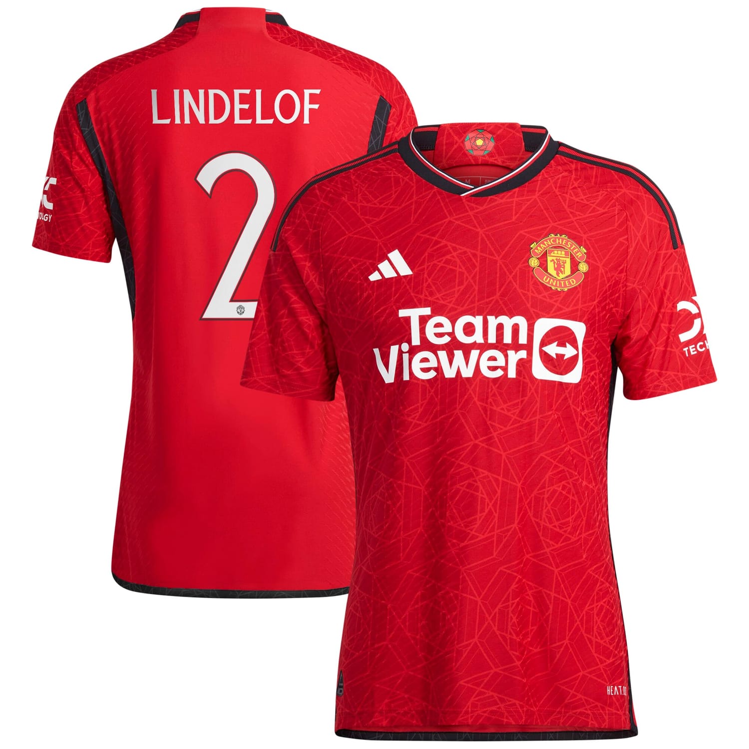 Premier League Manchester United Home Cup Authentic Jersey Shirt 2023-24 player Victor Lindelöf 2 printing for Men