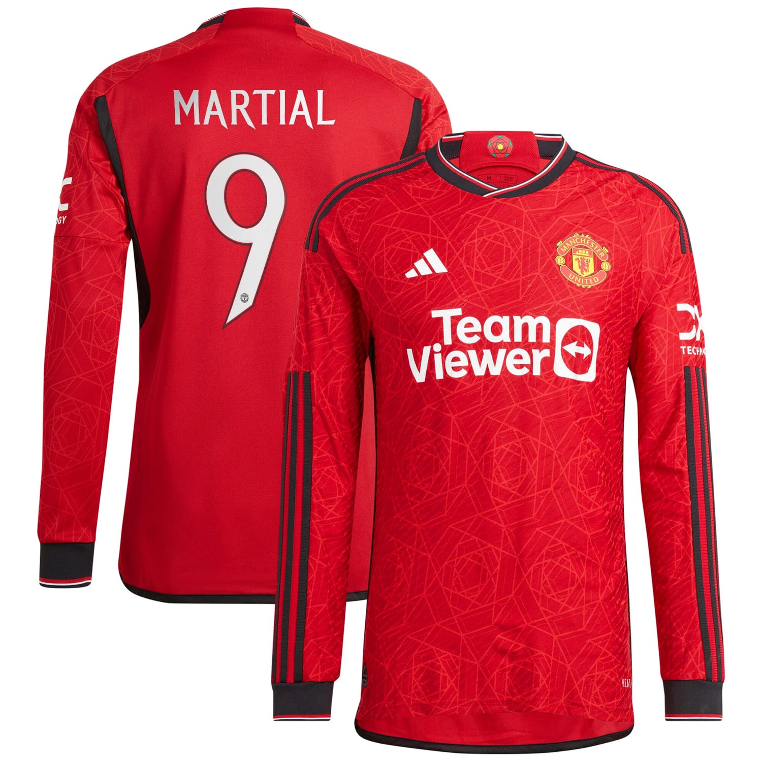 Premier League Manchester United Home Cup Authentic Jersey Shirt Long Sleeve 2023-24 player Anthony Martial 9 printing for Men