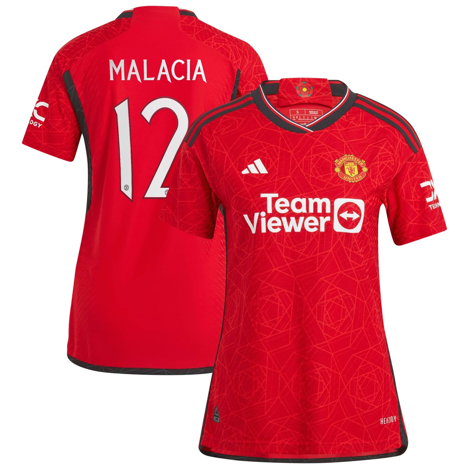 Premier League Manchester United Home Cup Authentic Jersey Shirt 2023-24 player Tyrell Malacia 12 printing for Women