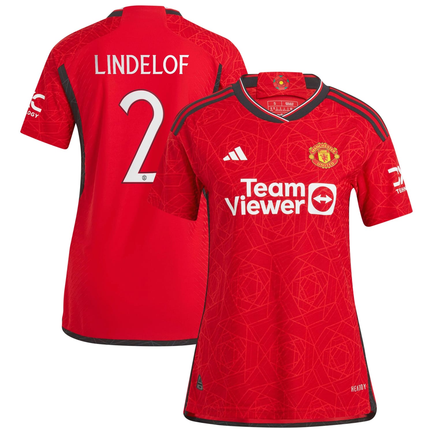 Premier League Manchester United Home Cup Authentic Jersey Shirt 2023-24 player Victor Lindelöf 2 printing for Women