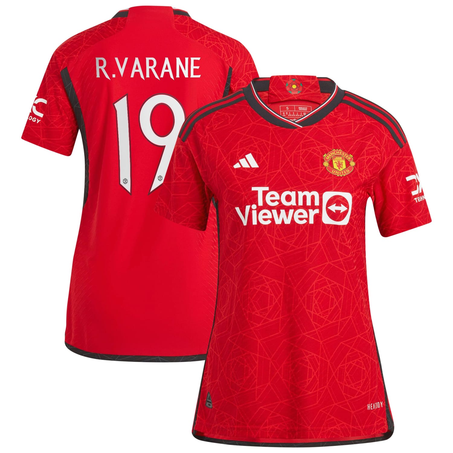 Premier League Manchester United Home Cup Authentic Jersey Shirt 2023-24 player Raphael Varane 19 printing for Women