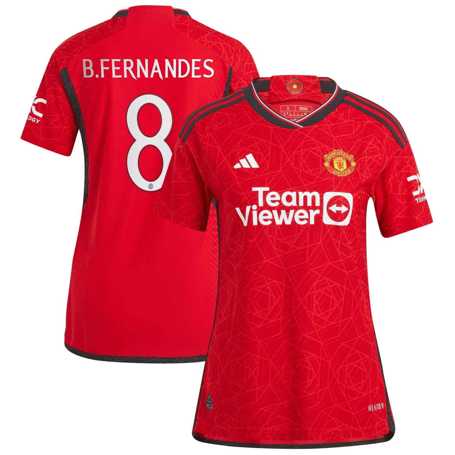 Premier League Manchester United Home Cup Authentic Jersey Shirt 2023-24 player Bruno Fernandes 8 printing for Women