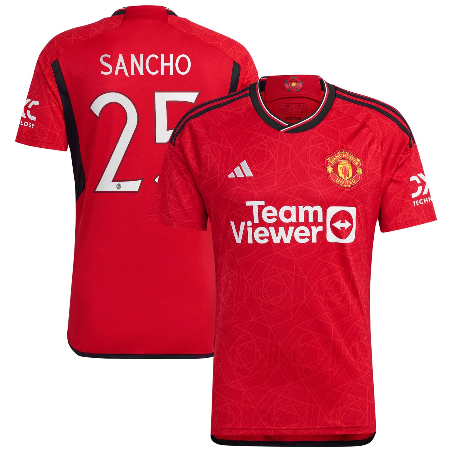 Premier League Manchester United Home Cup Jersey Shirt 2023-24 player Jadon Sancho 25 printing for Men
