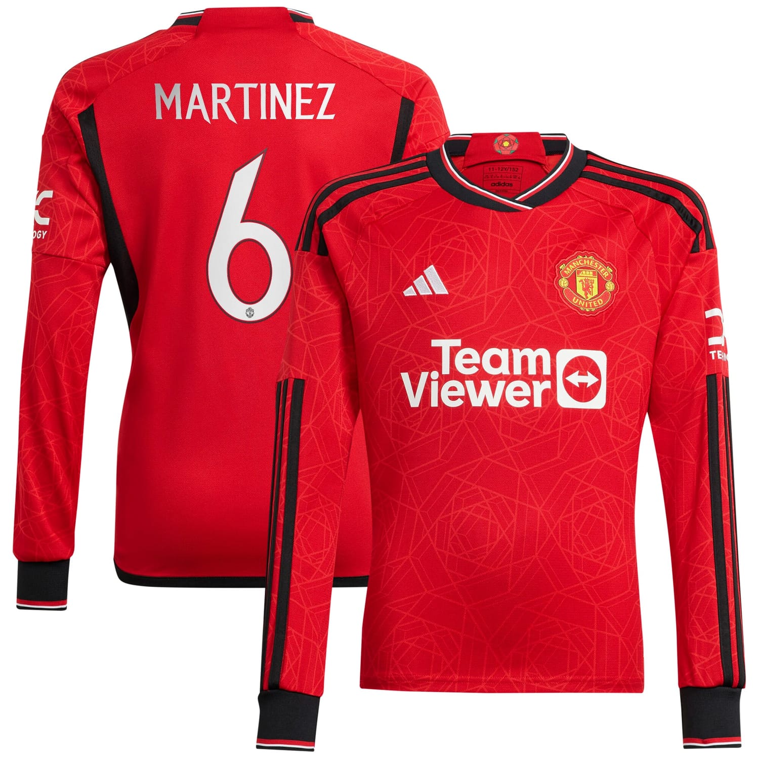 Premier League Manchester United Home Cup Jersey Shirt Long Sleeve 2023-24 player Lisandro Martínez 6 printing for Men