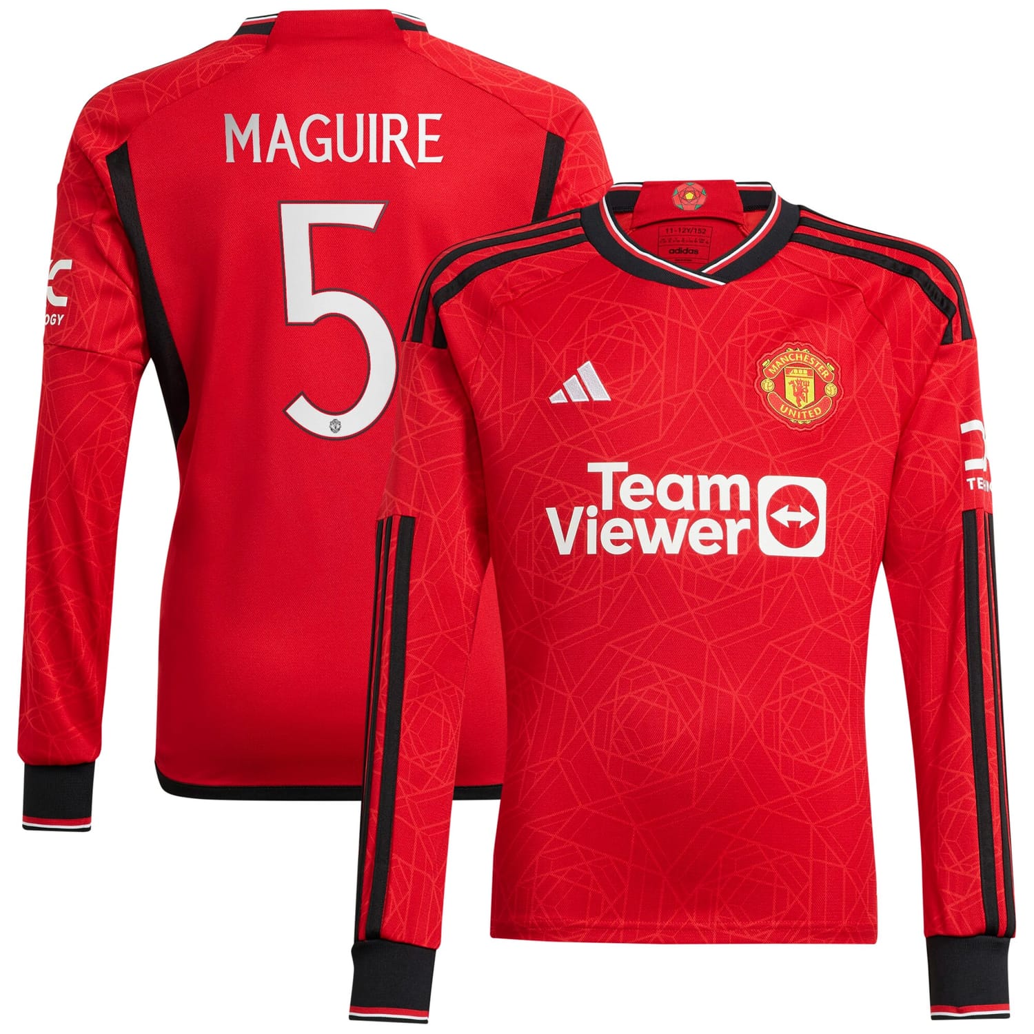 Premier League Manchester United Home Cup Jersey Shirt Long Sleeve 2023-24 player Harry Maguire 5 printing for Men
