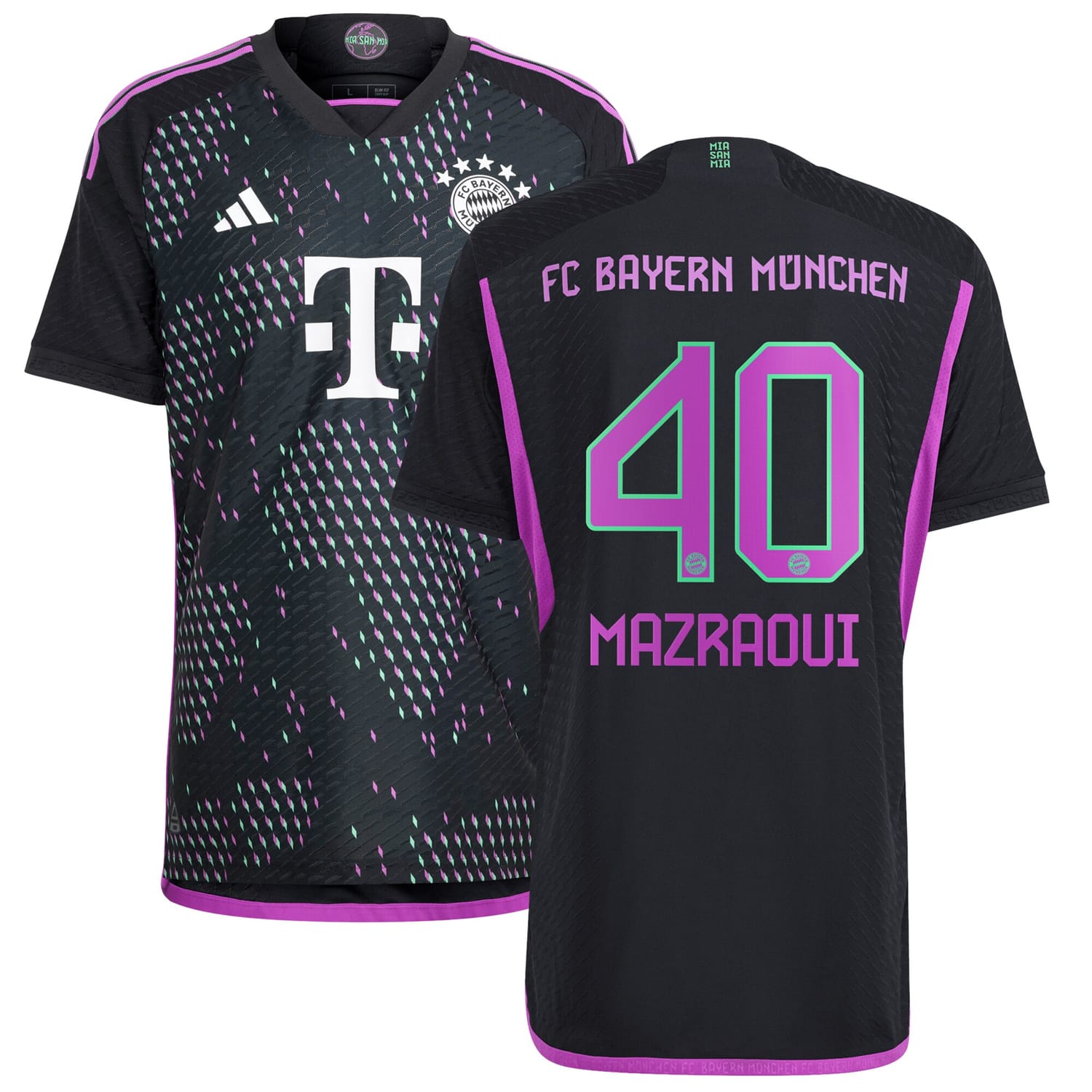 Bundesliga Bayern Munich Away Authentic Jersey Shirt 2023-24 player Noussair Mazraoui 40 printing for Men