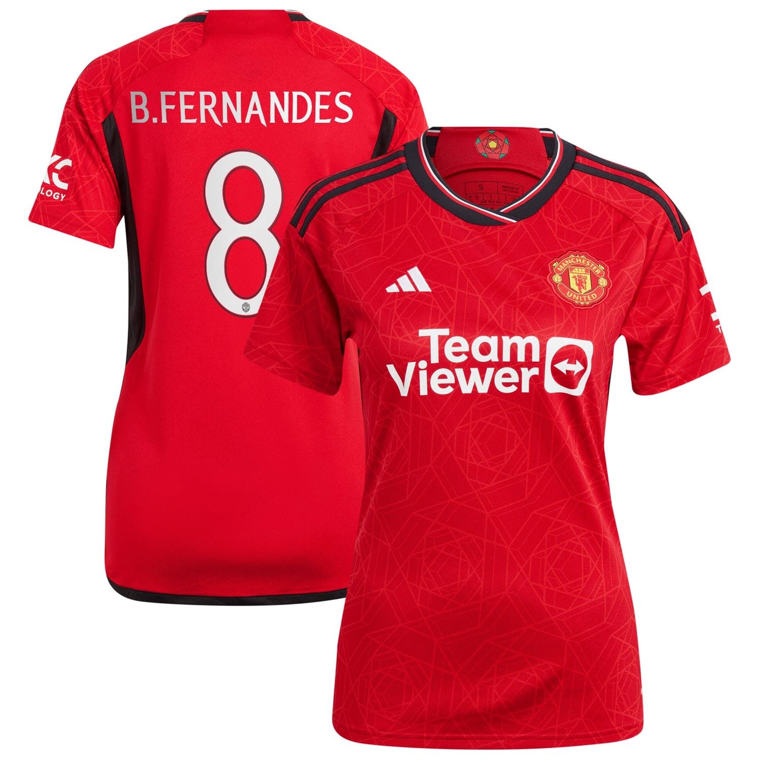 Premier League Manchester United Home Cup Jersey Shirt 2023-24 player Bruno Fernandes 8 printing for Women