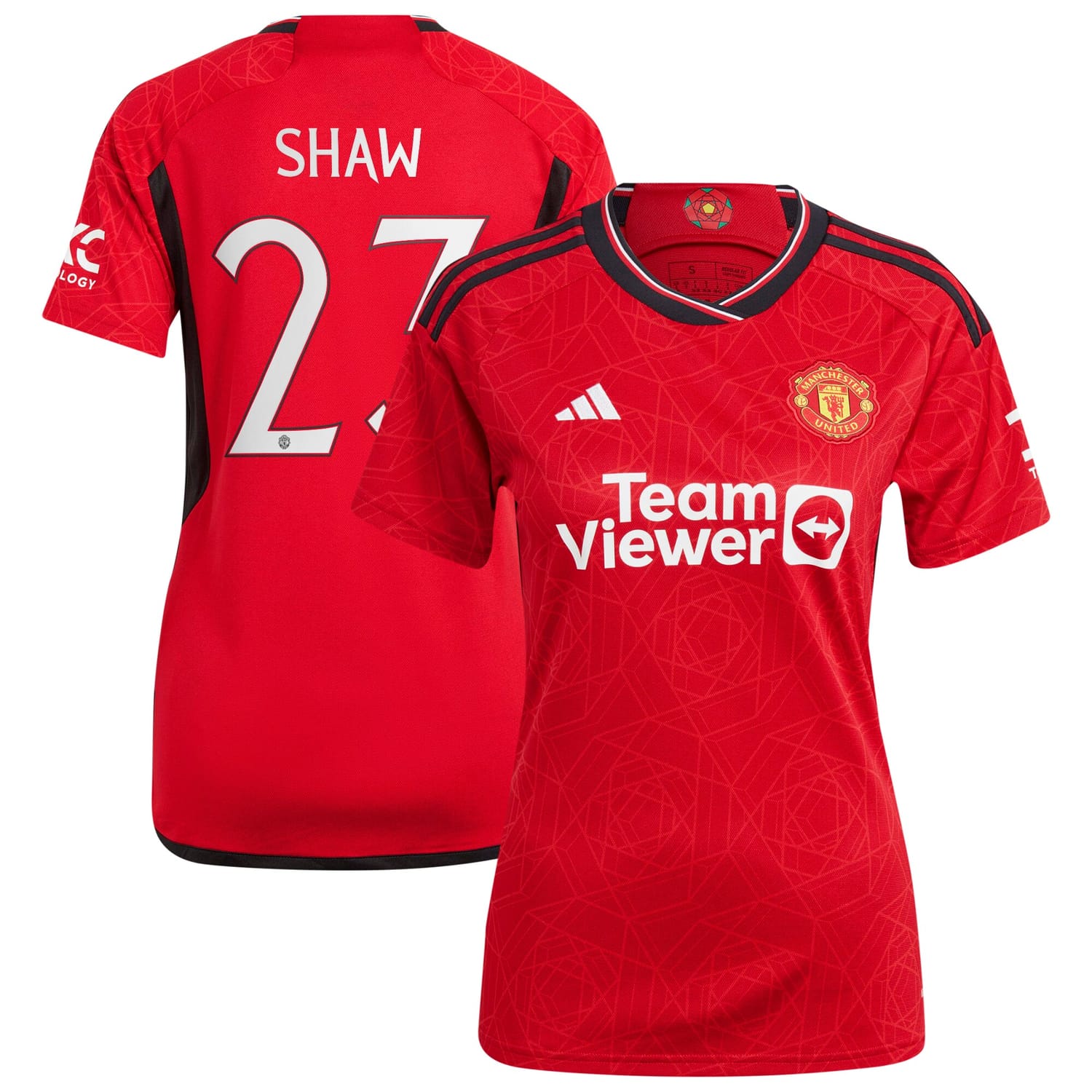 Premier League Manchester United Home Cup Jersey Shirt 2023-24 player Luke Shaw 23 printing for Women