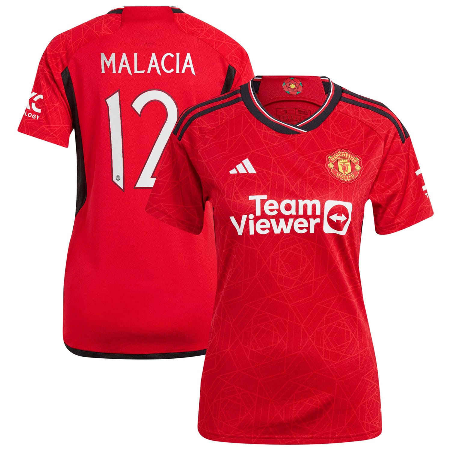 Premier League Manchester United Home Cup Jersey Shirt 2023-24 player Tyrell Malacia 12 printing for Women