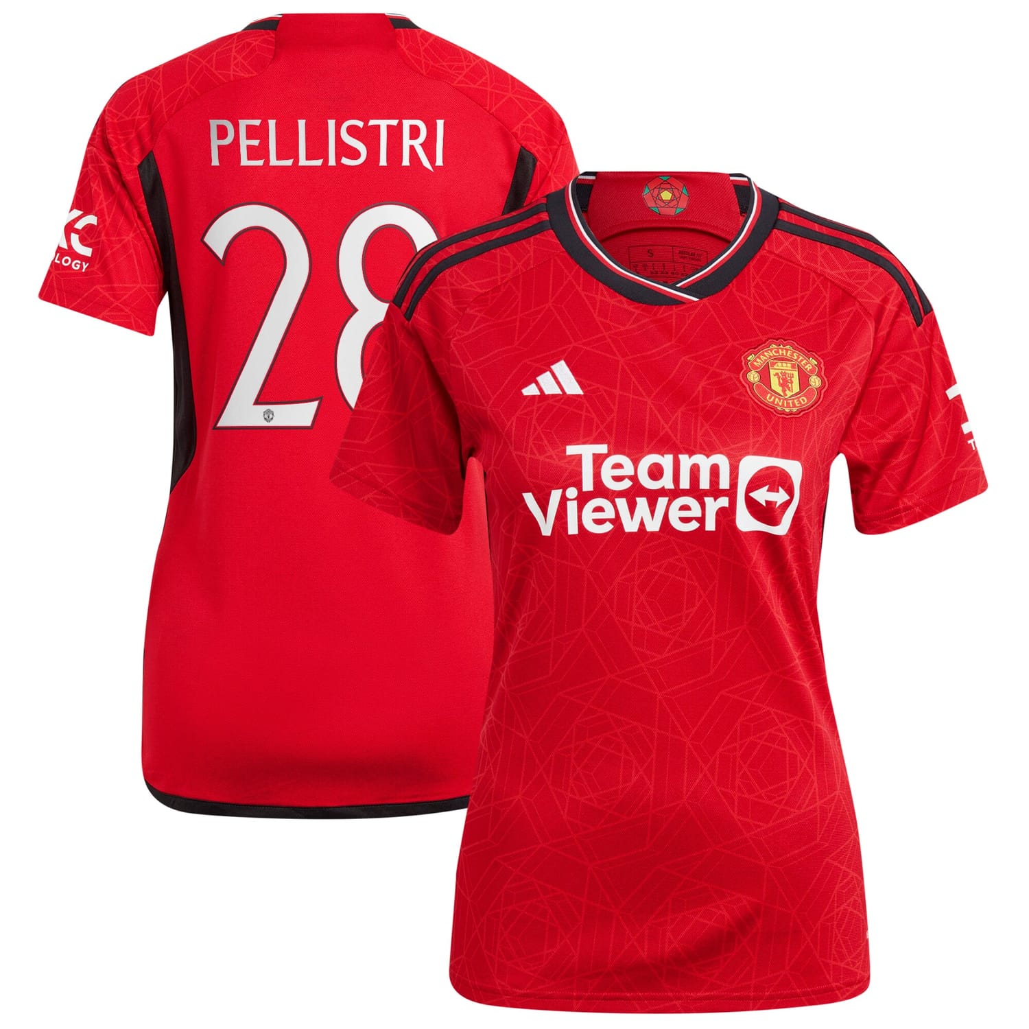 Premier League Manchester United Home Cup Jersey Shirt 2023-24 player Facundo Pellistri 28 printing for Women