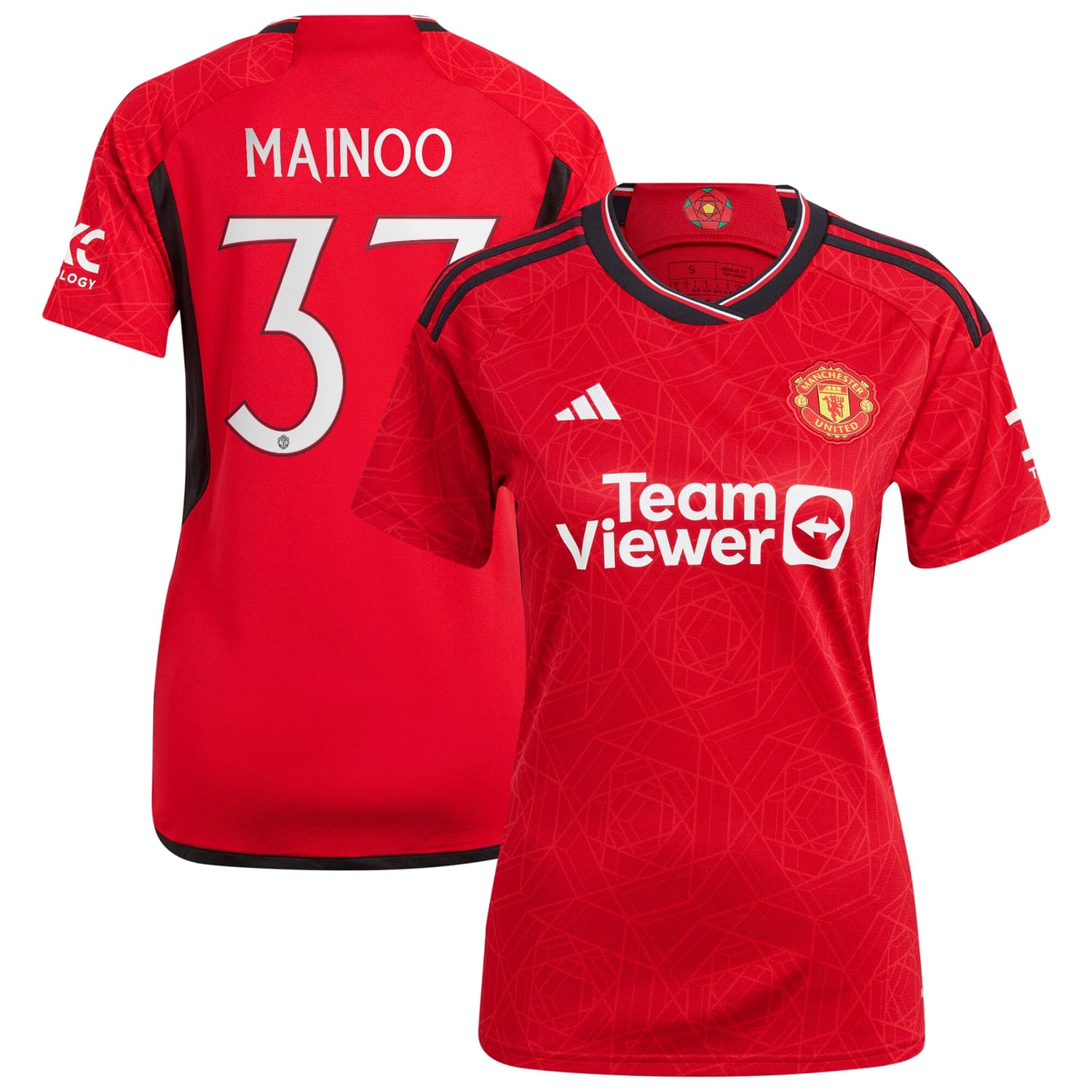 Premier League Manchester United Home Cup Jersey Shirt 2023-24 player Kobbie Mainoo 37 printing for Women