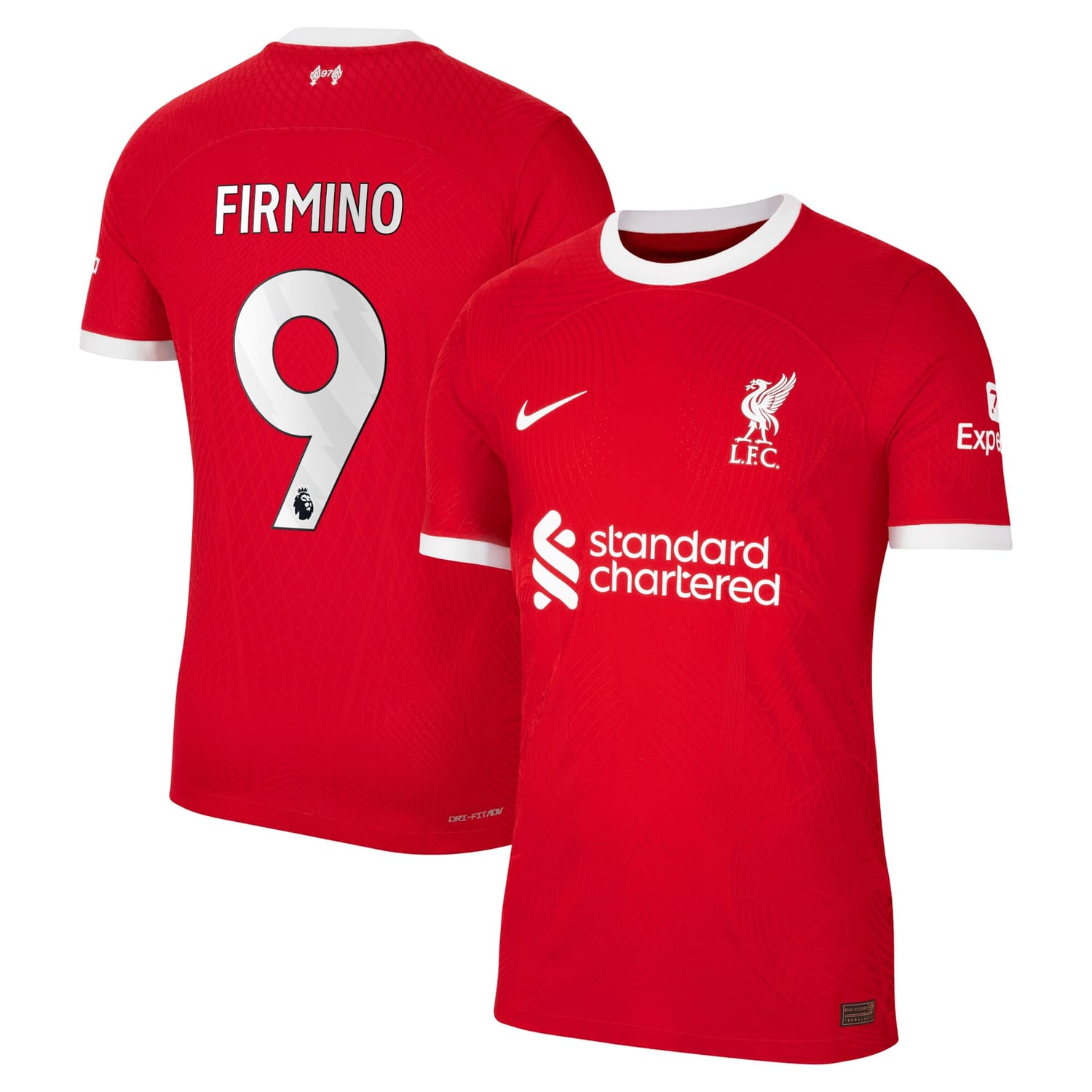 Premier League Liverpool Home Authentic Jersey Shirt 2023-24 player Roberto Firmino 9 printing for Men