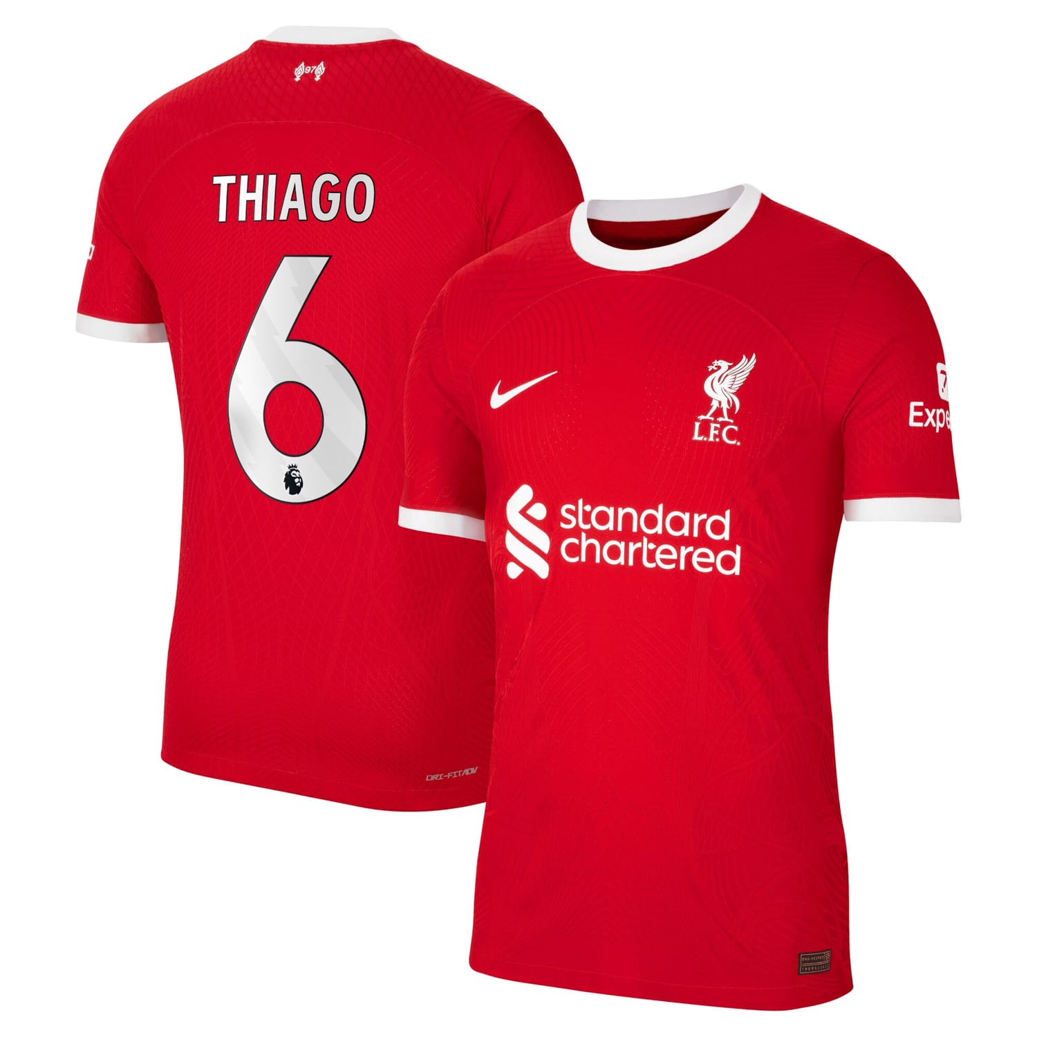 Premier League Liverpool Home Authentic Jersey Shirt 2023-24 player Thiago 6 printing for Men