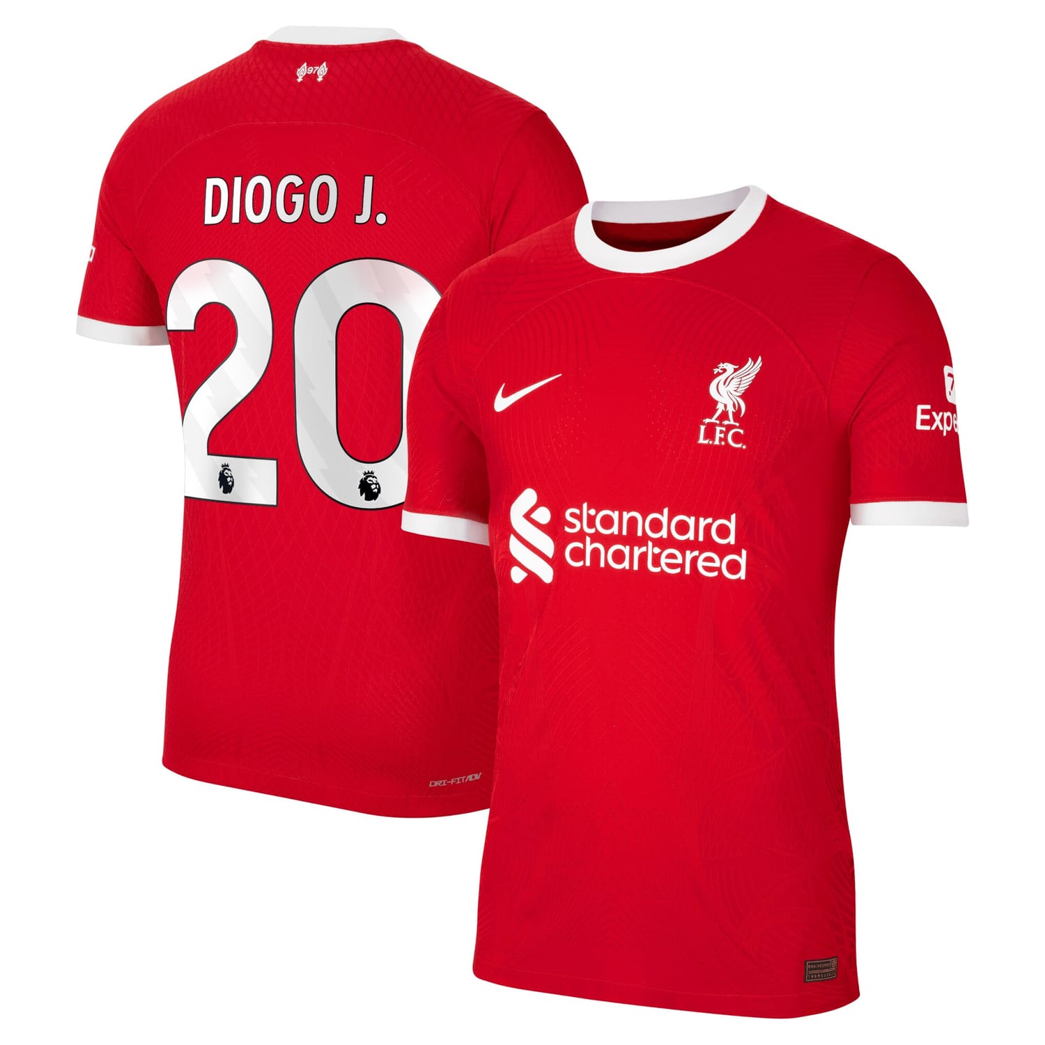 Premier League Liverpool Home Authentic Jersey Shirt 2023-24 player Diogo Jota 20 printing for Men