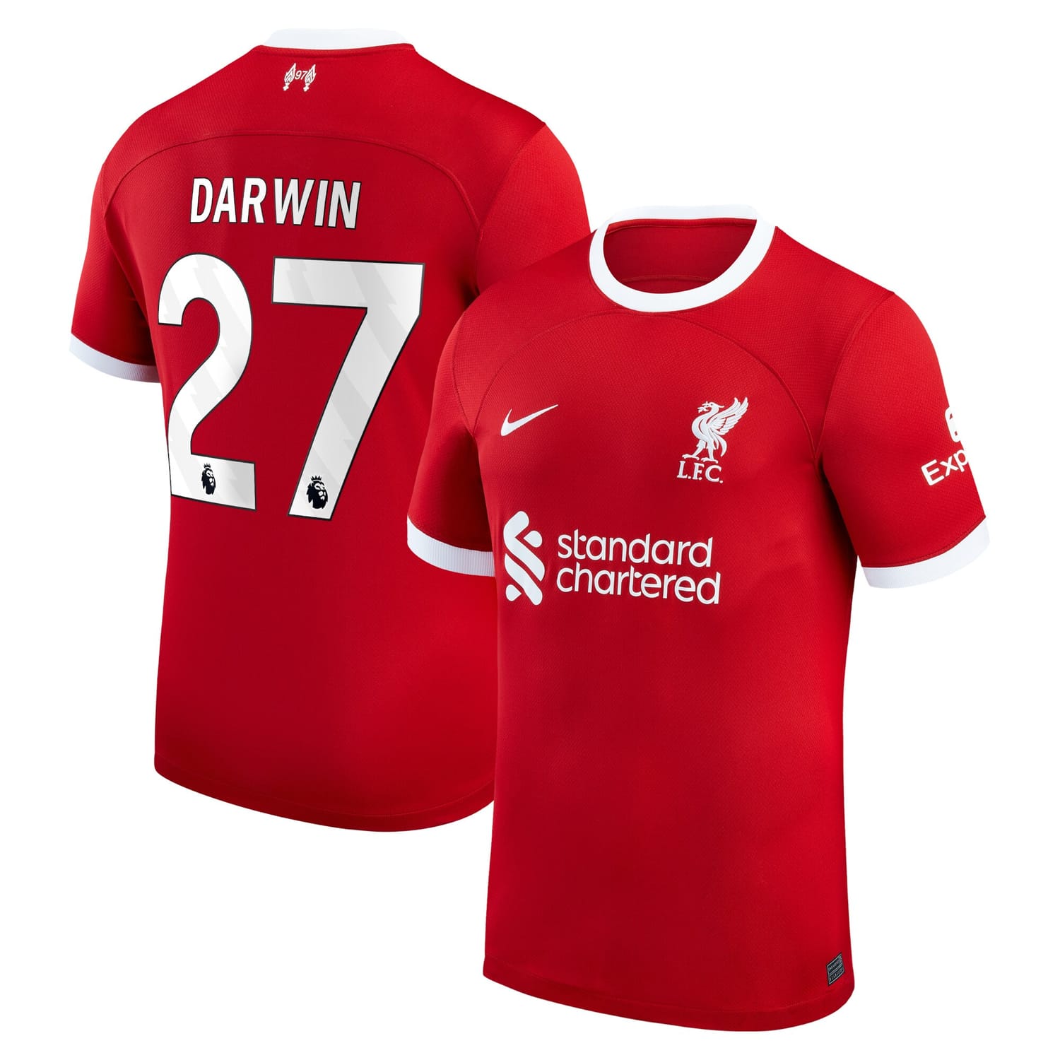 Premier League Liverpool Home Jersey Shirt 2023-24 player Darwin Núñez 27 printing for Men