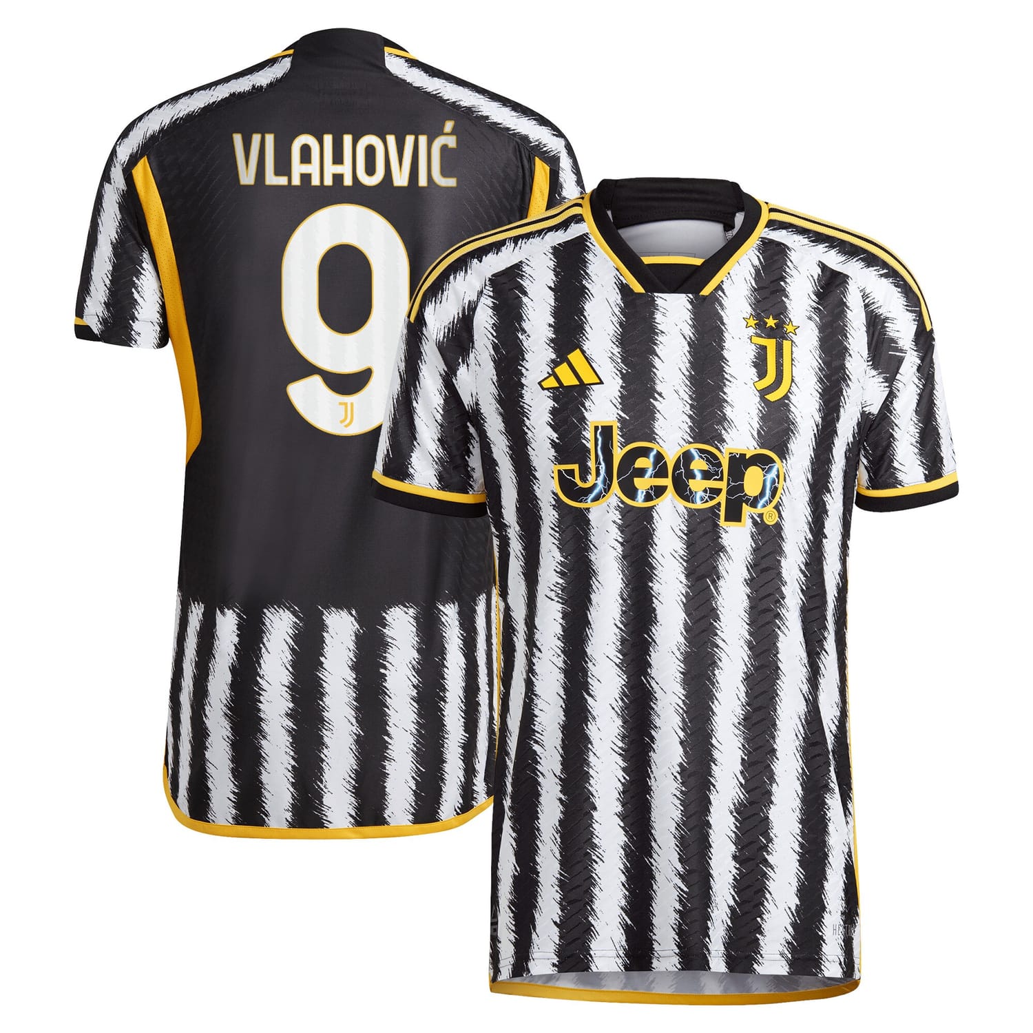 Serie A Juventus Home Authentic Jersey Shirt 2023-24 player Dušan Vlahović 9 printing for Men