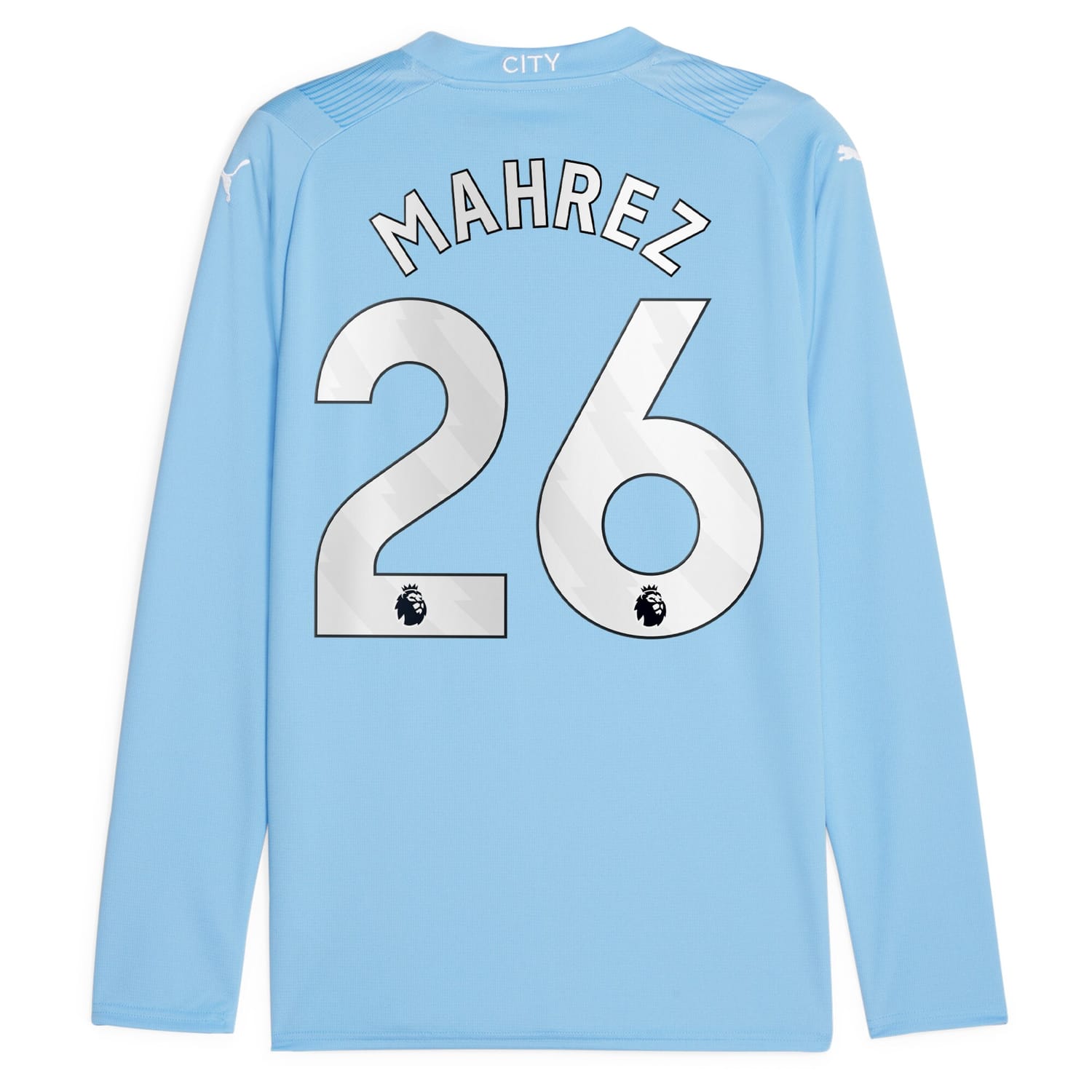 Premier League Manchester City Home Jersey Shirt Long Sleeve 2023-24 player Riyad Mahrez 26 printing for Men