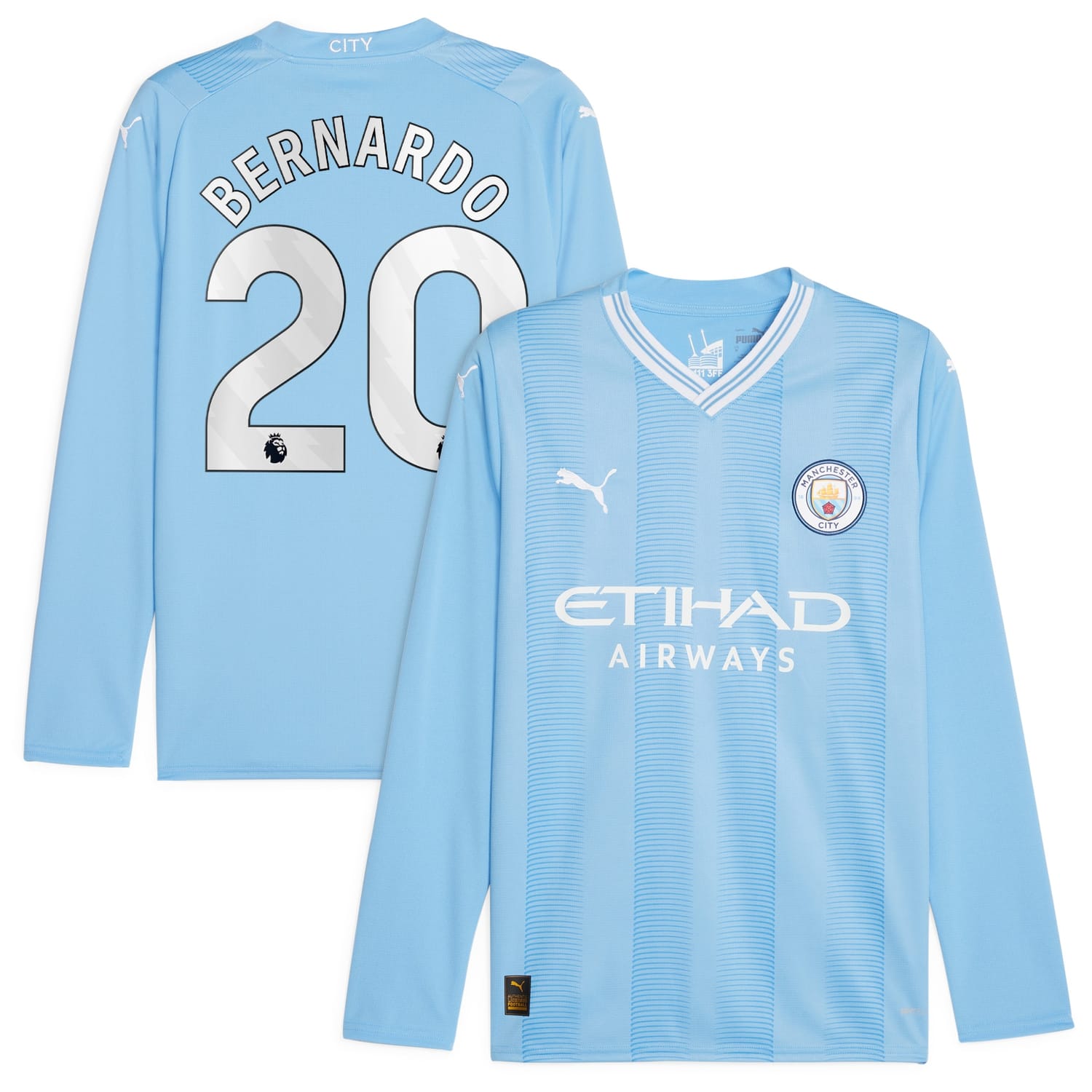 Premier League Manchester City Home Jersey Shirt Long Sleeve 2023-24 player Bernardo Silva 20 printing for Men