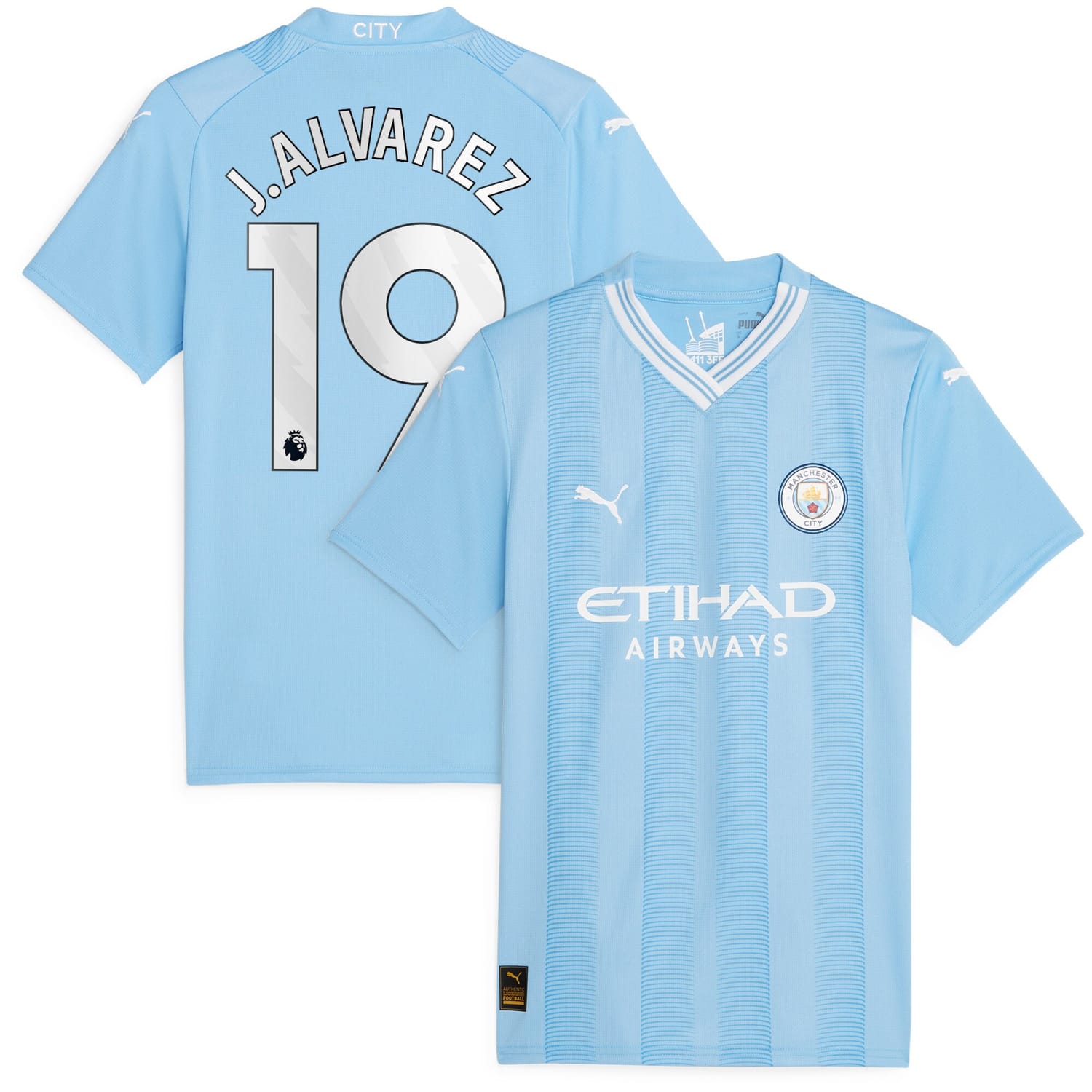 Premier League Manchester City Home Jersey Shirt 2023-24 player J.Alvarez 19 printing for Women