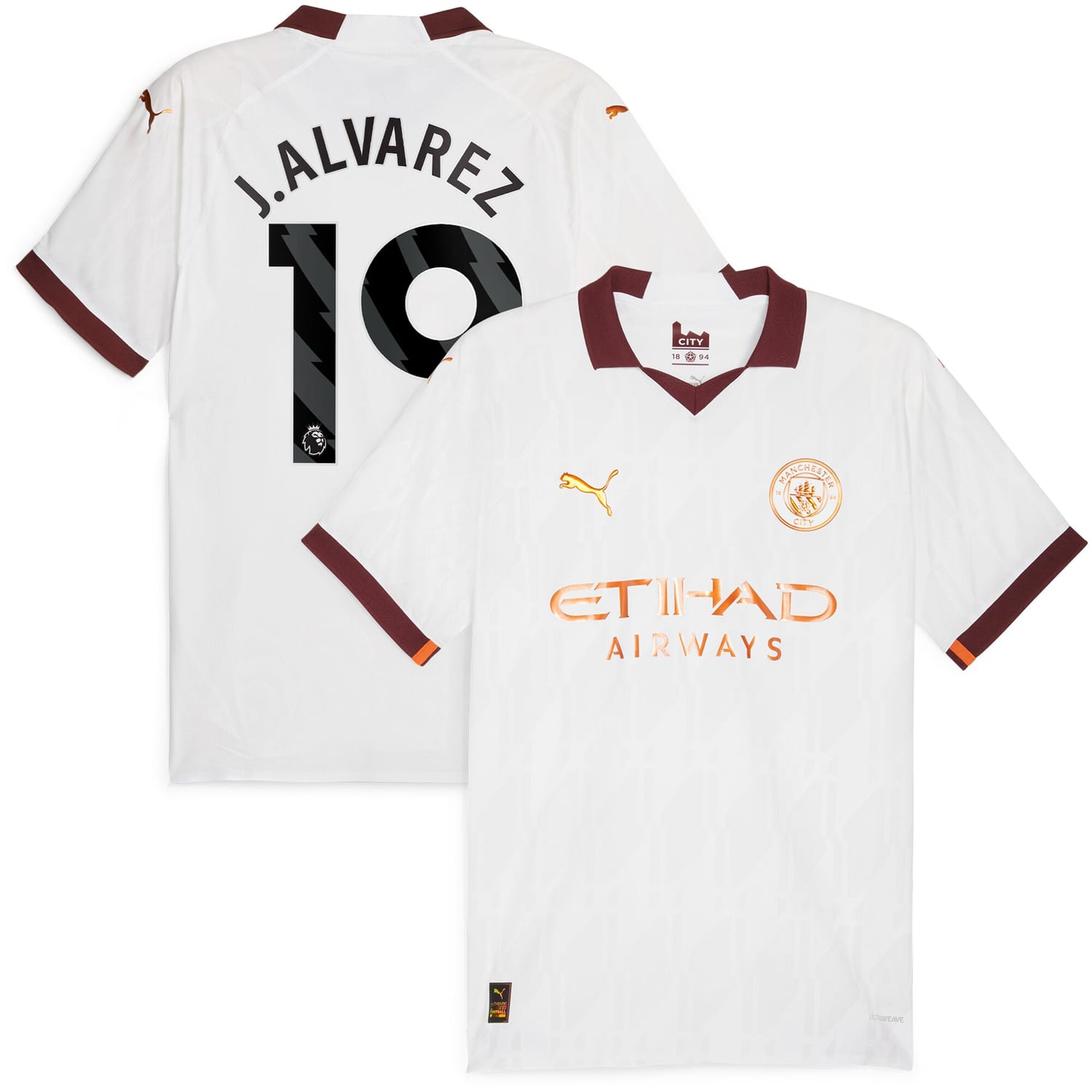 Premier League Manchester City Away Authentic Jersey Shirt 2023-24 player Julián Álvarez 19 printing for Men