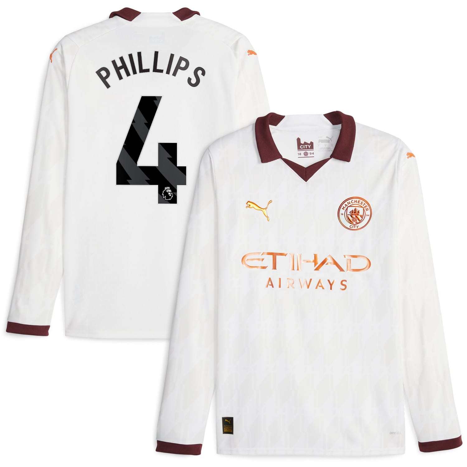 Premier League Manchester City Away Jersey Shirt Long Sleeve 2023-24 player Kalvin Phillips 4 printing for Men