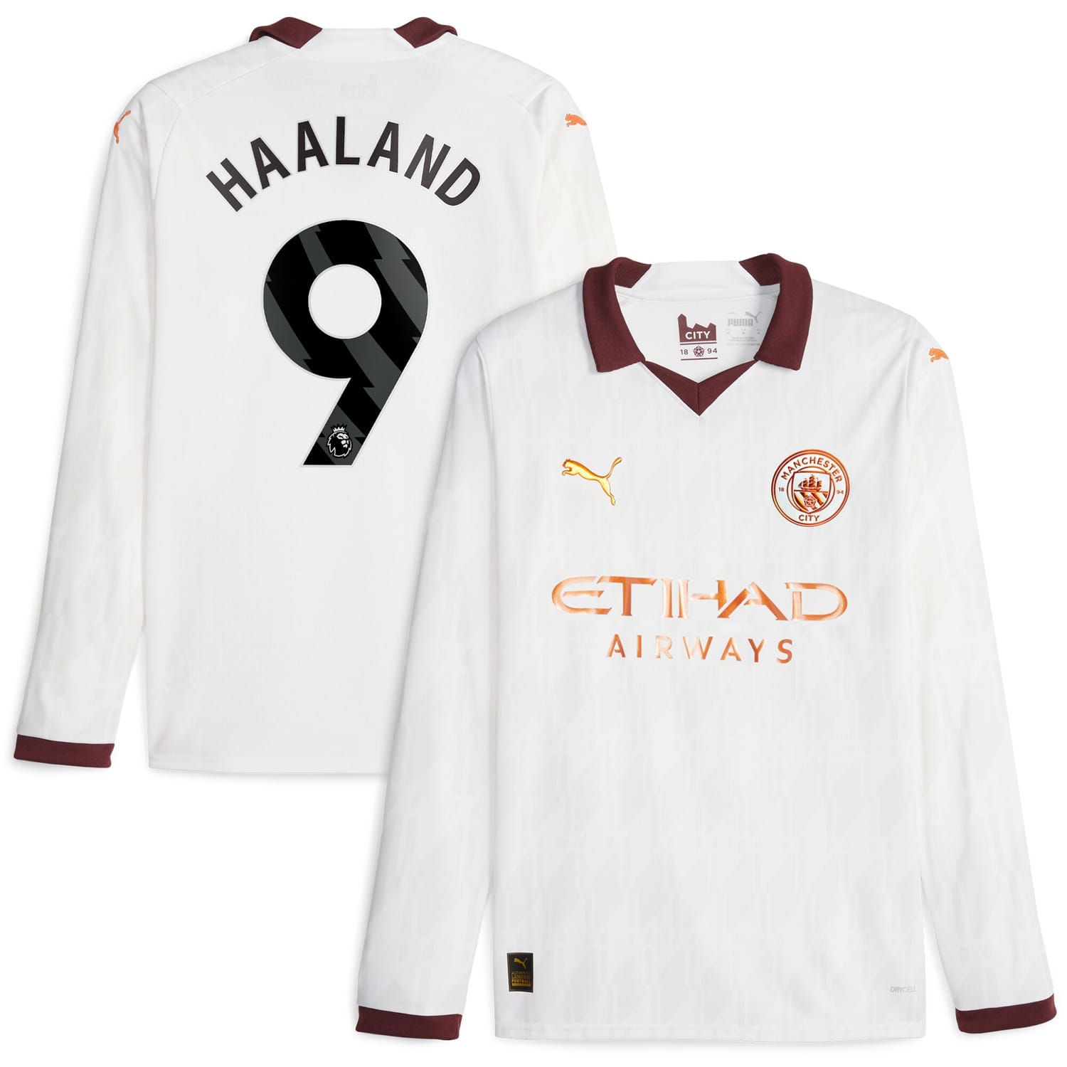 Premier League Manchester City Away Jersey Shirt Long Sleeve 2023-24 player Erling Haaland 9 printing for Men