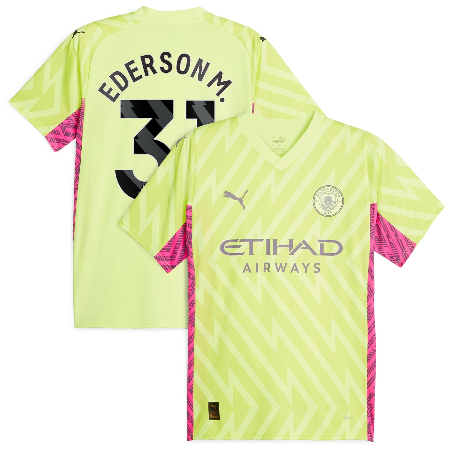 Premier League Manchester City Goalkeeper Jersey Shirt 2023-24 player Ederson 31 printing for Men