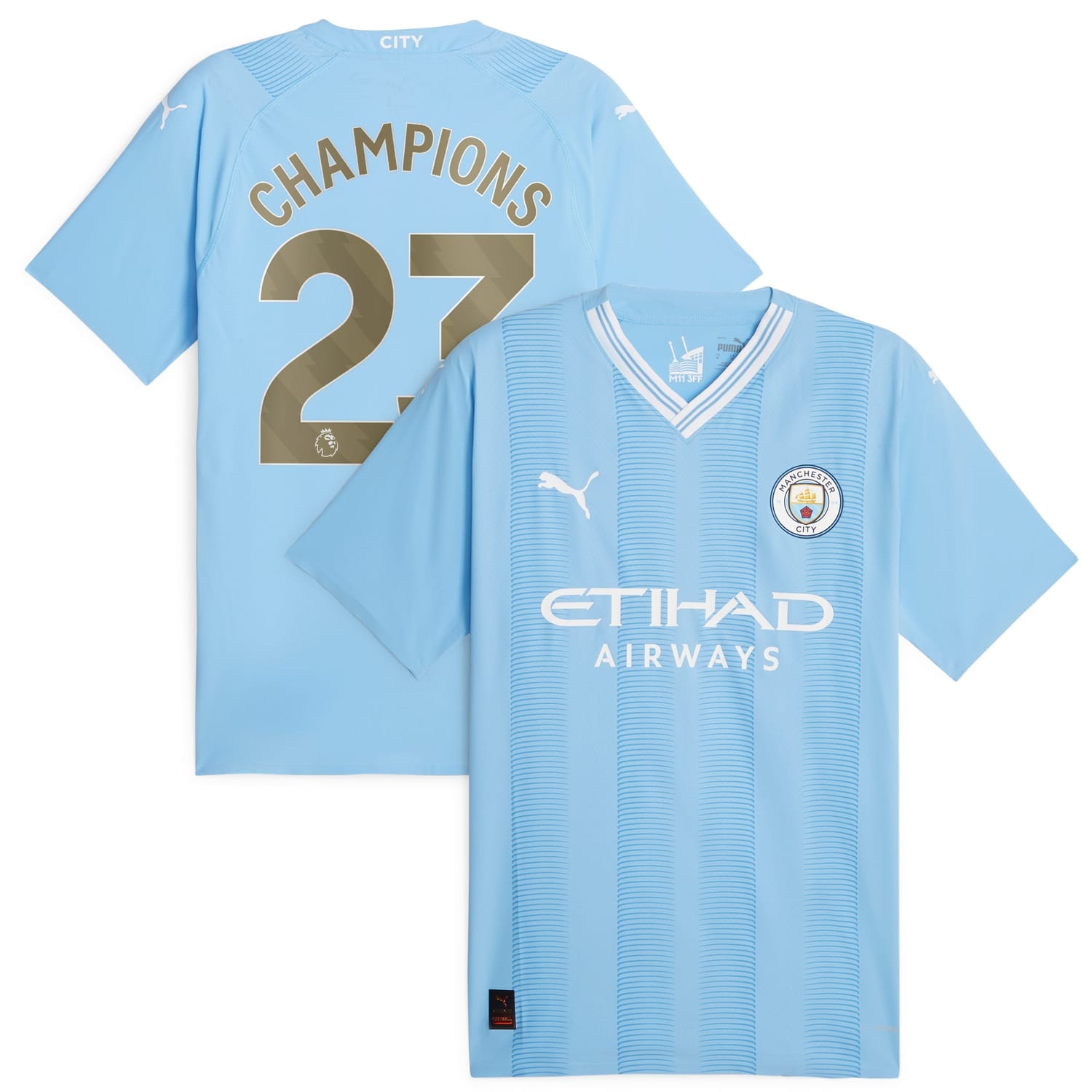 Premier League Champions Manchester City Home Authentic Jersey Shirt 2023-24 player Champions 23 printing for Men