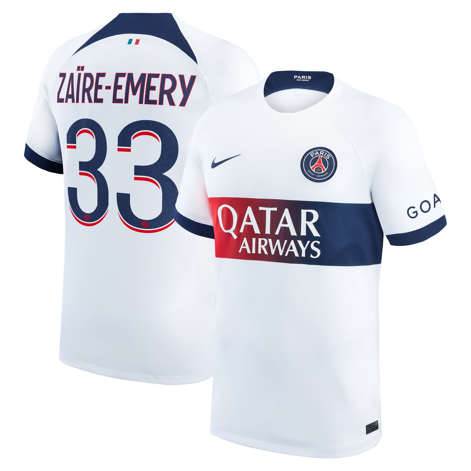 Ligue 1 Paris Saint-Germain Away Jersey Shirt 2023-24 player Warren Zaïre-Emery 33 printing for Men