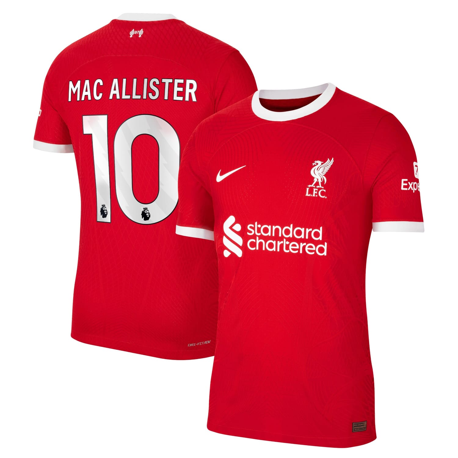 Premier League Liverpool Home Authentic Jersey Shirt 2023-24 player Mac Allister 10 printing for Men