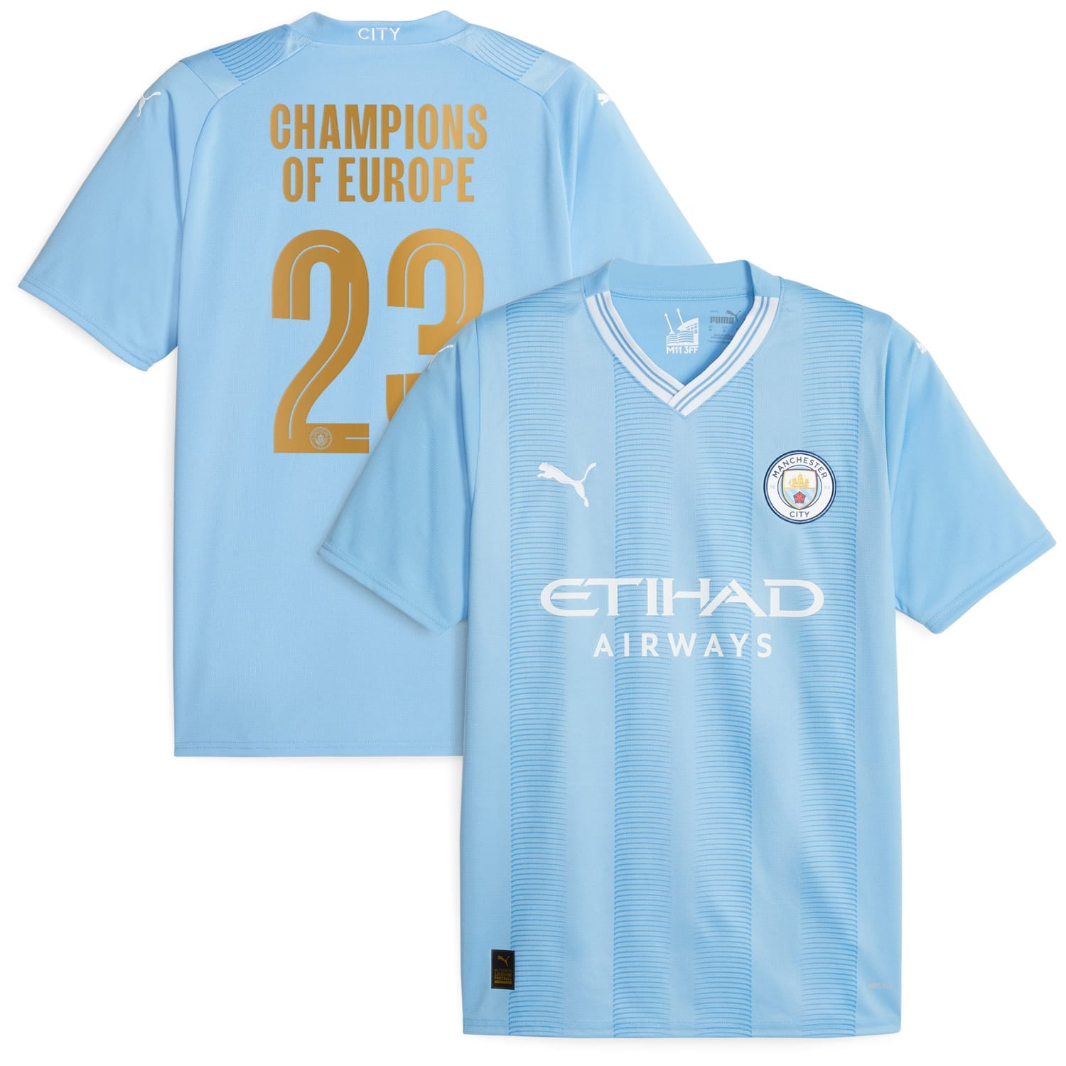 Premier League Champions Manchester City Home Jersey Shirt 2023-24 player Champions of Europe 23 printing for Men