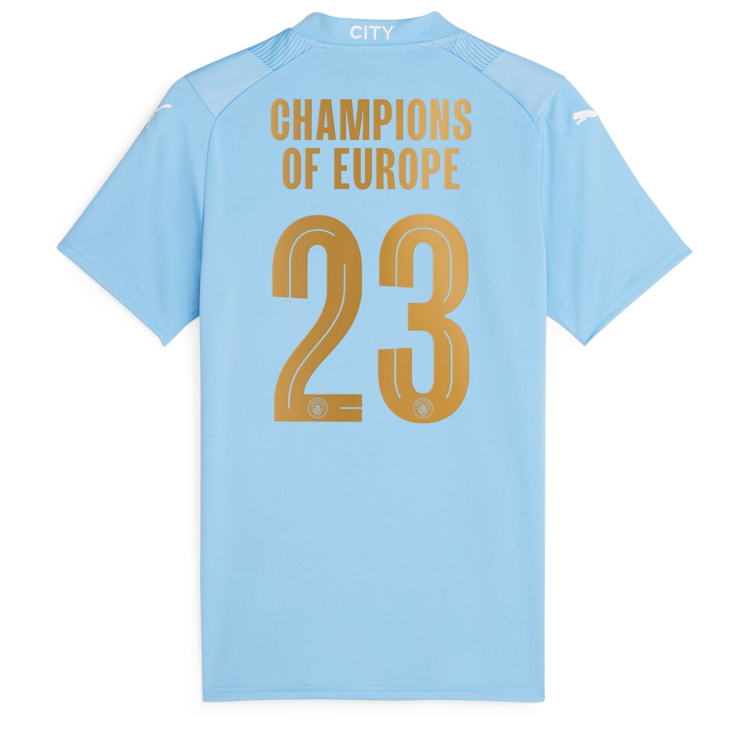 Premier League Champions Manchester City Home Jersey Shirt 2023-24 player Champions of Europe 23 printing for Women