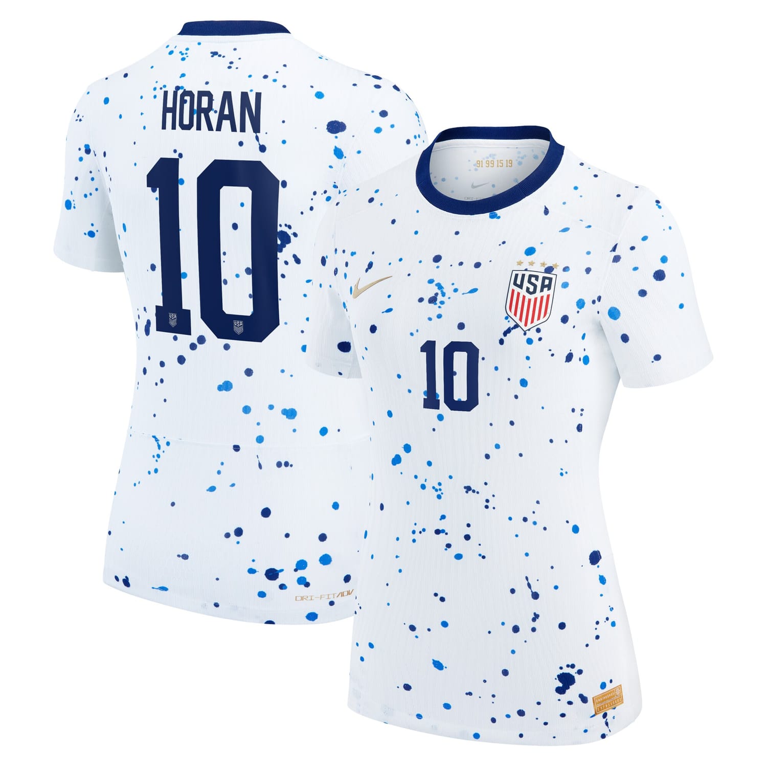 USWNT Home Authentic Jersey Shirt White 2023 player Lindsey Horan printing for Women