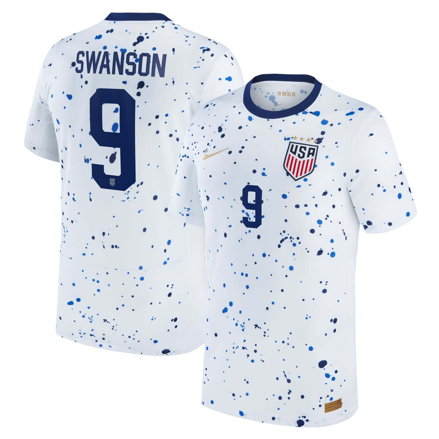 USWNT Home Jersey Shirt White 2023 player Mallory Swanson printing for Men