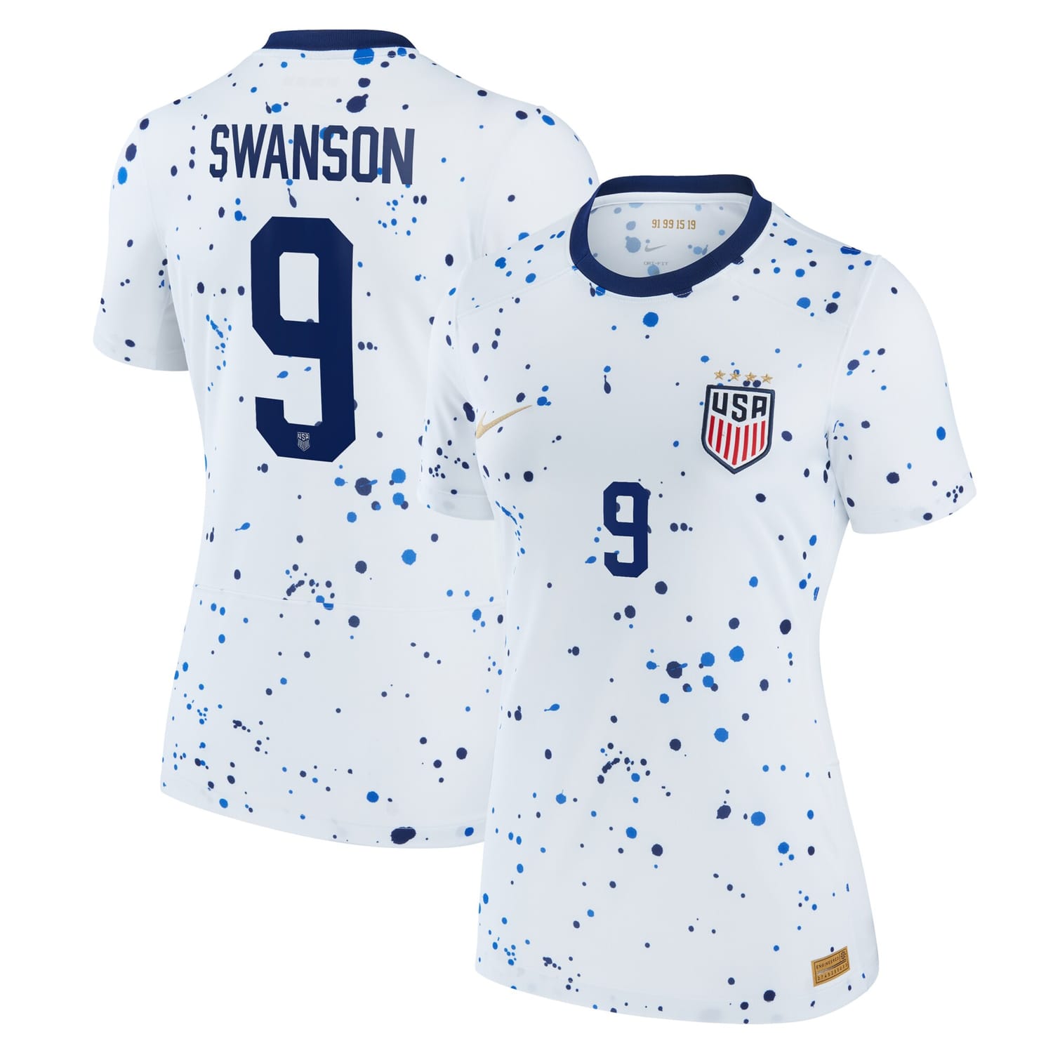 USWNT Home Jersey Shirt White 2023 player Mallory Swanson printing for Women